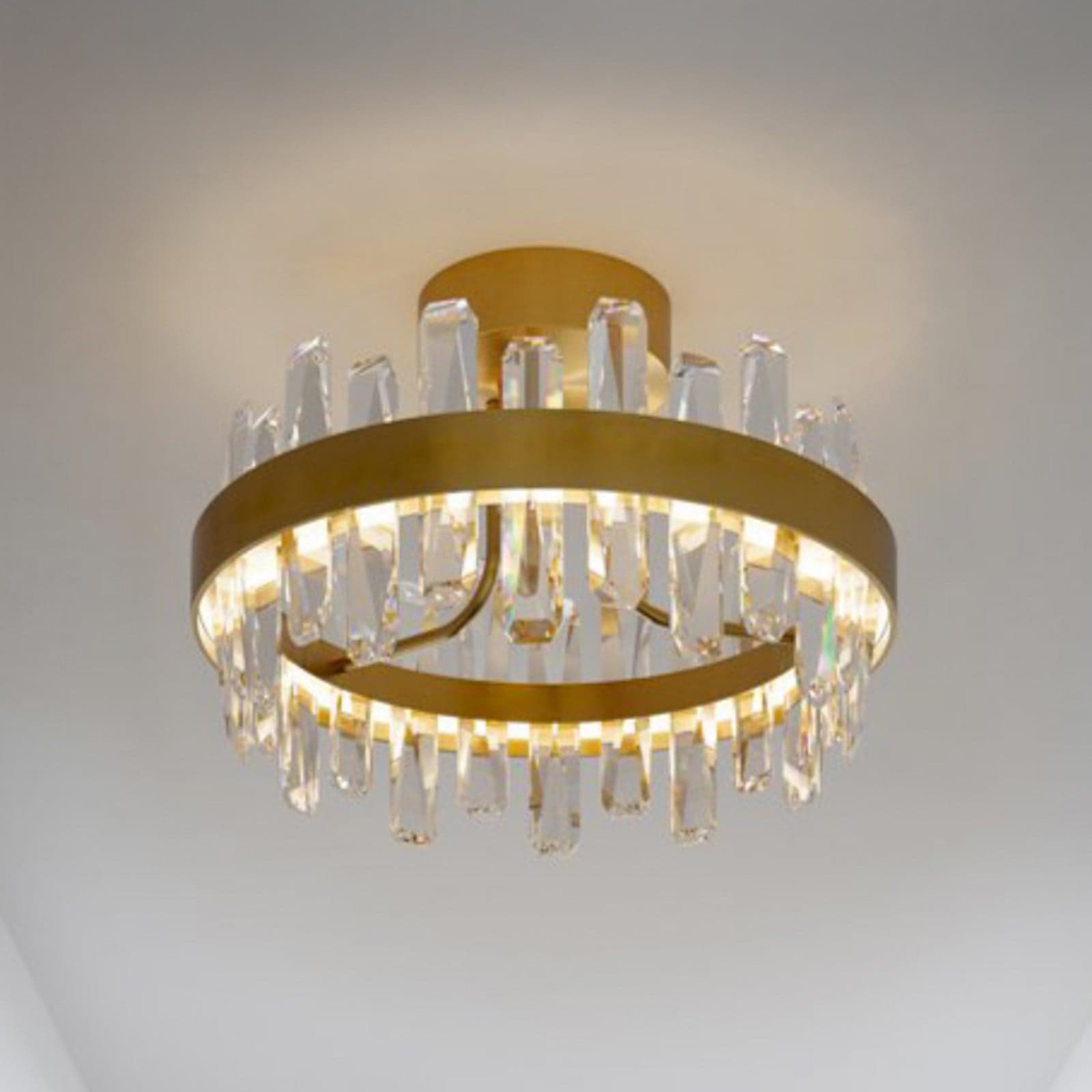 Triumph LED-kattovalaisin, messinki/kirkas, metalli, lasi, 2 700 K – By Rydéns - Olohuone - Moderni - Yksilamppuinen – By Rydéns