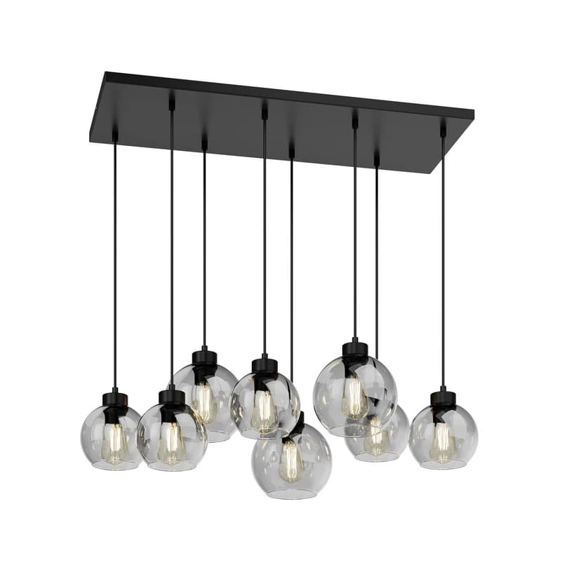 TK Lighting - Cubus riippuvalo 95 cm pitkä, 8-liekkinen, savuharmaa lasi – TK Lighting
