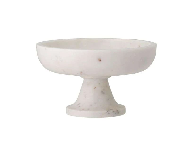 Bloomingville - Eris Pedestal Kulho White Marble – Bloomingville