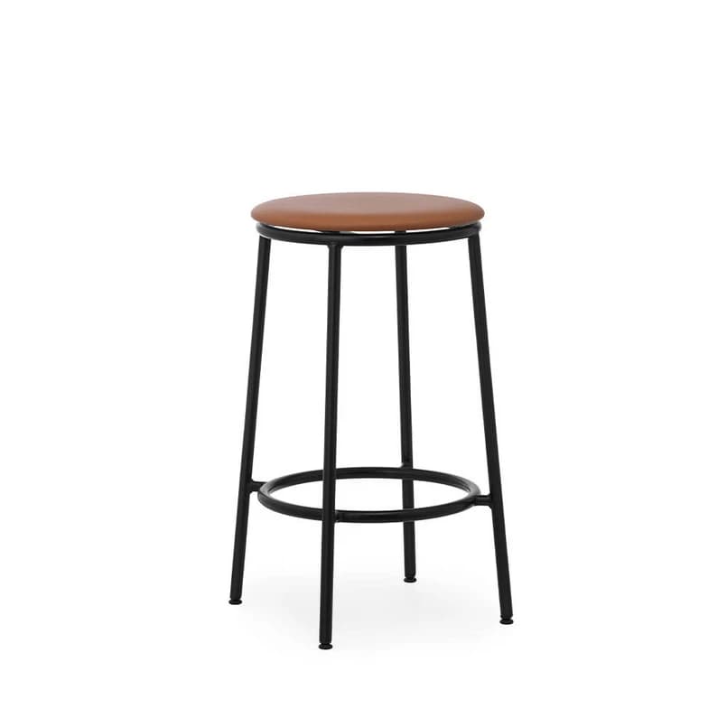 Normann Copenhagen - Circa-jakkara 65 cm, musta teräs ja nahka – – Normann Copenhagen