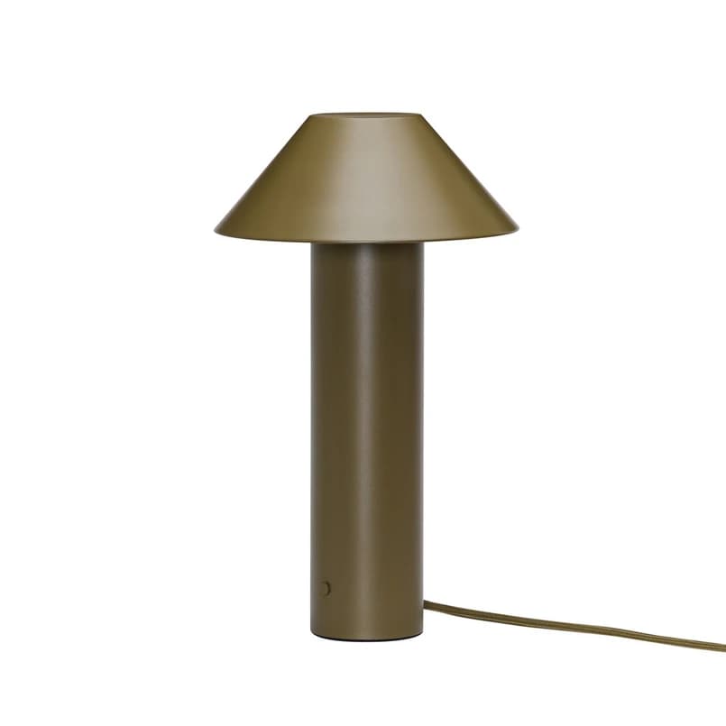Hübsch - Tower-pöytävalaisin, LED, tummanvihreä, korkeus 32 cm – – Hübsch