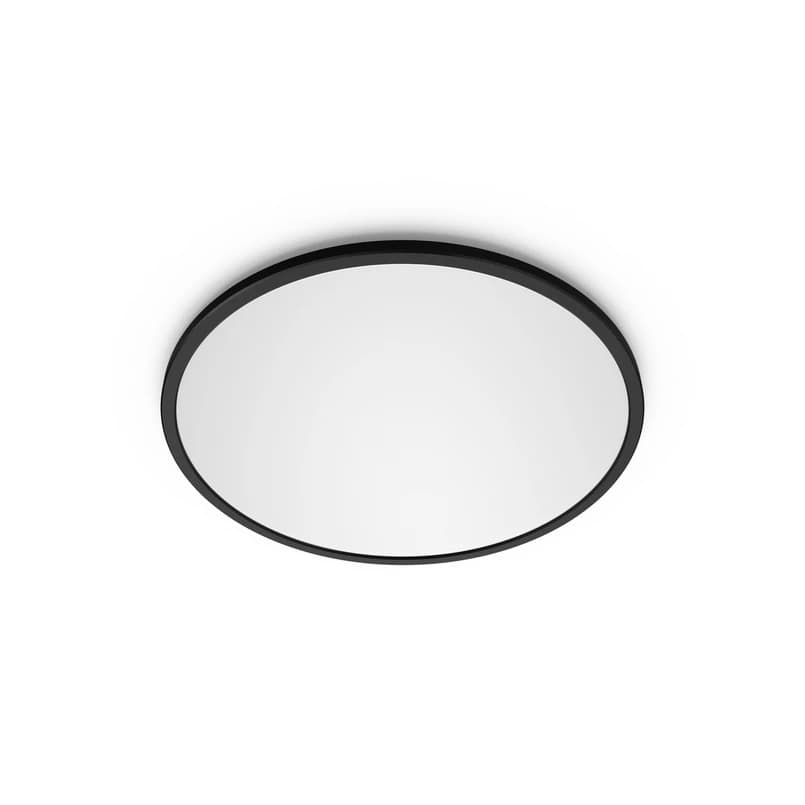 Philips - SuperSlim LED-kattovalaisin, musta, Ø 29,5 cm, IP44 – Philips