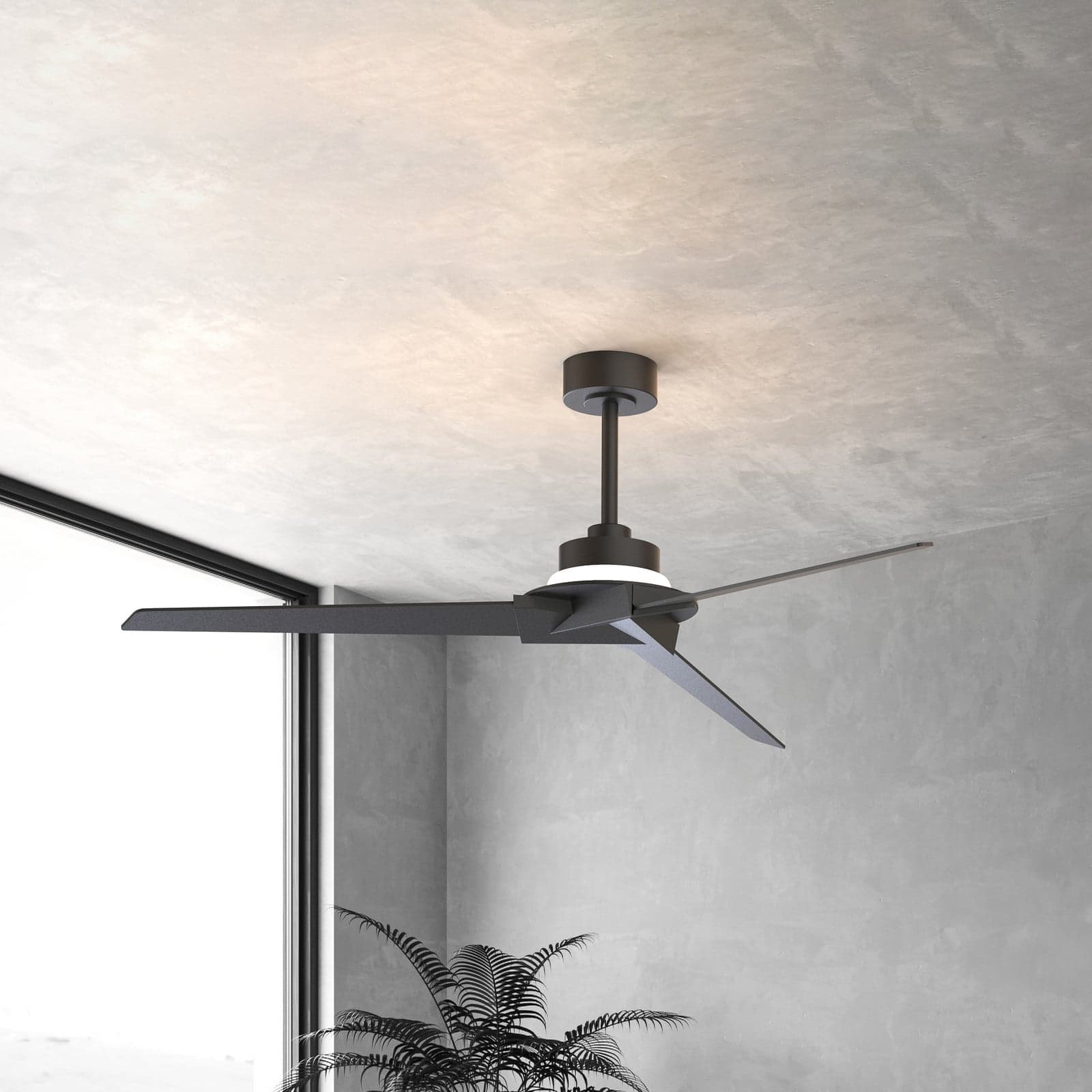 Brisa LED-kattotuuletin, musta/puu, DC, hiljainen – Mantra Mantra Iluminación - Olohuone - Moderni – Mantra Iluminación