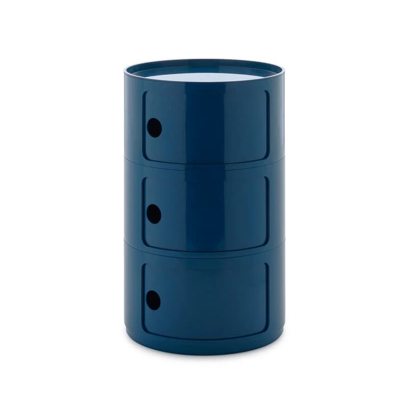 Kartell - Componibili Big Container, sininen, 3 elementtiä, korkeus 69,5 cm – Kartell