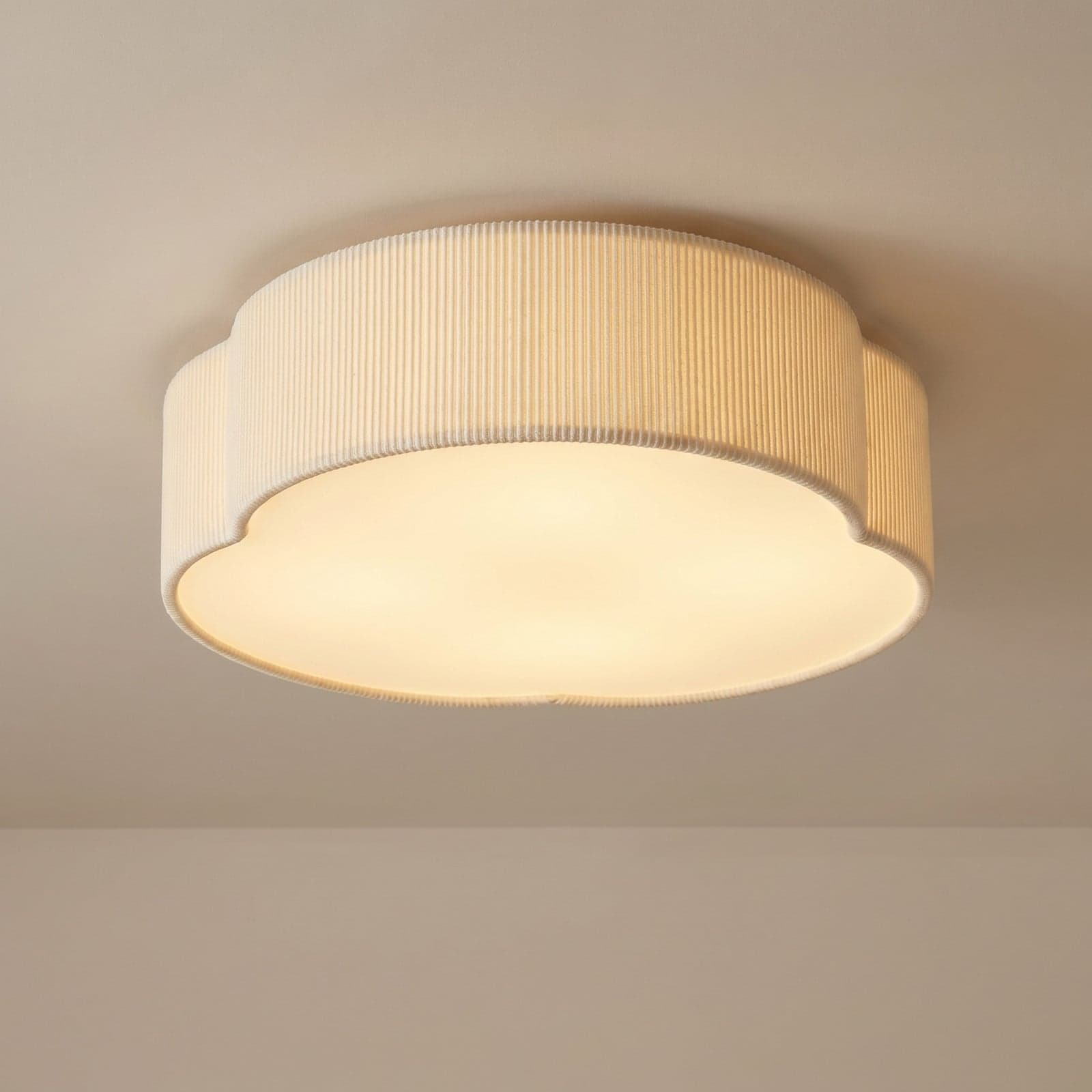 Winona LED-kattovalaisin, naru, 48 cm, kermanvärinen, CCT – Lindby - Olohuone - Kangas / tekstiili - Pyöreä – Lindby