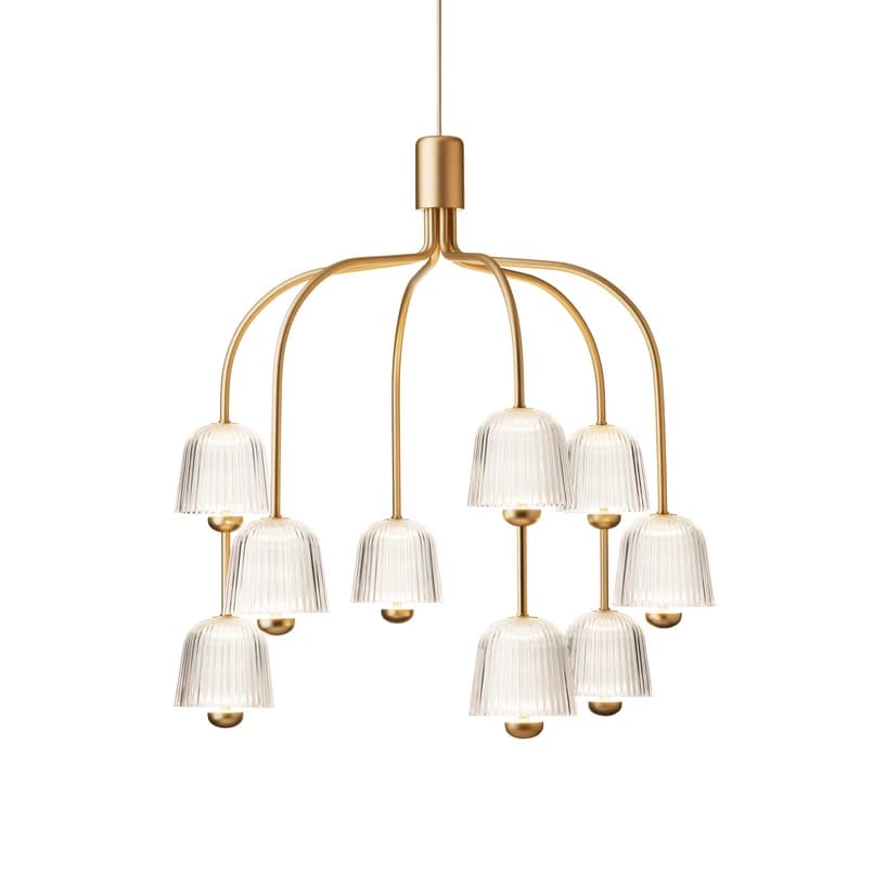 Nuura Aps - Asteea 9 kattokruunu Ø 66 cm messinki/kirkas Nuura – Nuura Aps