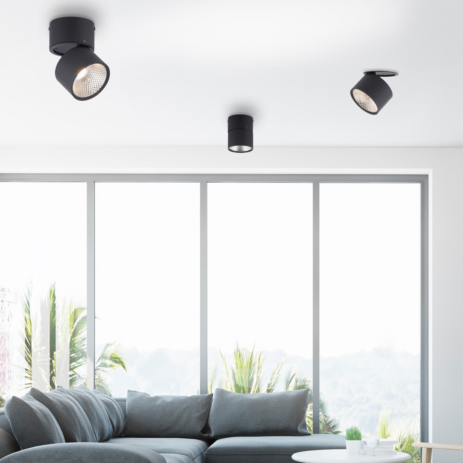 NOLA LED-kattovalaisin, 1-lamppuinen, musta – PURE - Olohuone - Moderni - Metalli – Pure