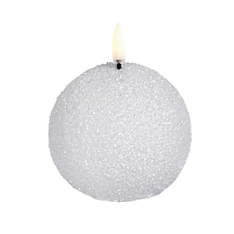 Uyuni Lighting - ROUND LED-kynttilä, valkoinen, Ø 7 cm, kimallus – Uyuni Lighting