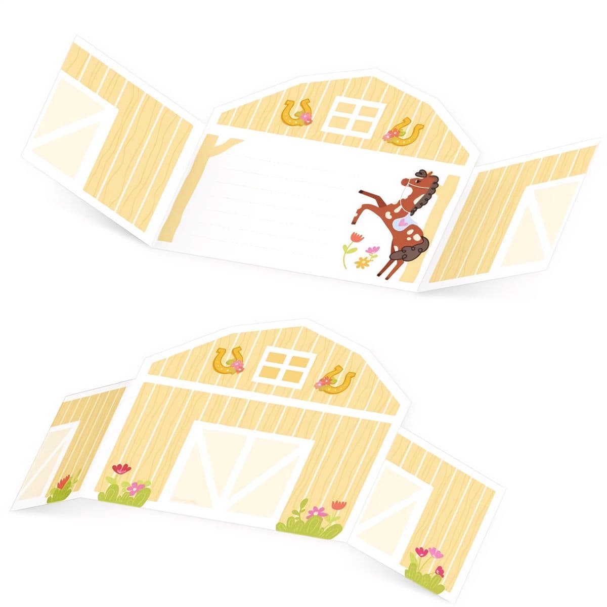 Kutsukortit - Söpöt hevoset, 6 korttia + 6 kirjekuorta