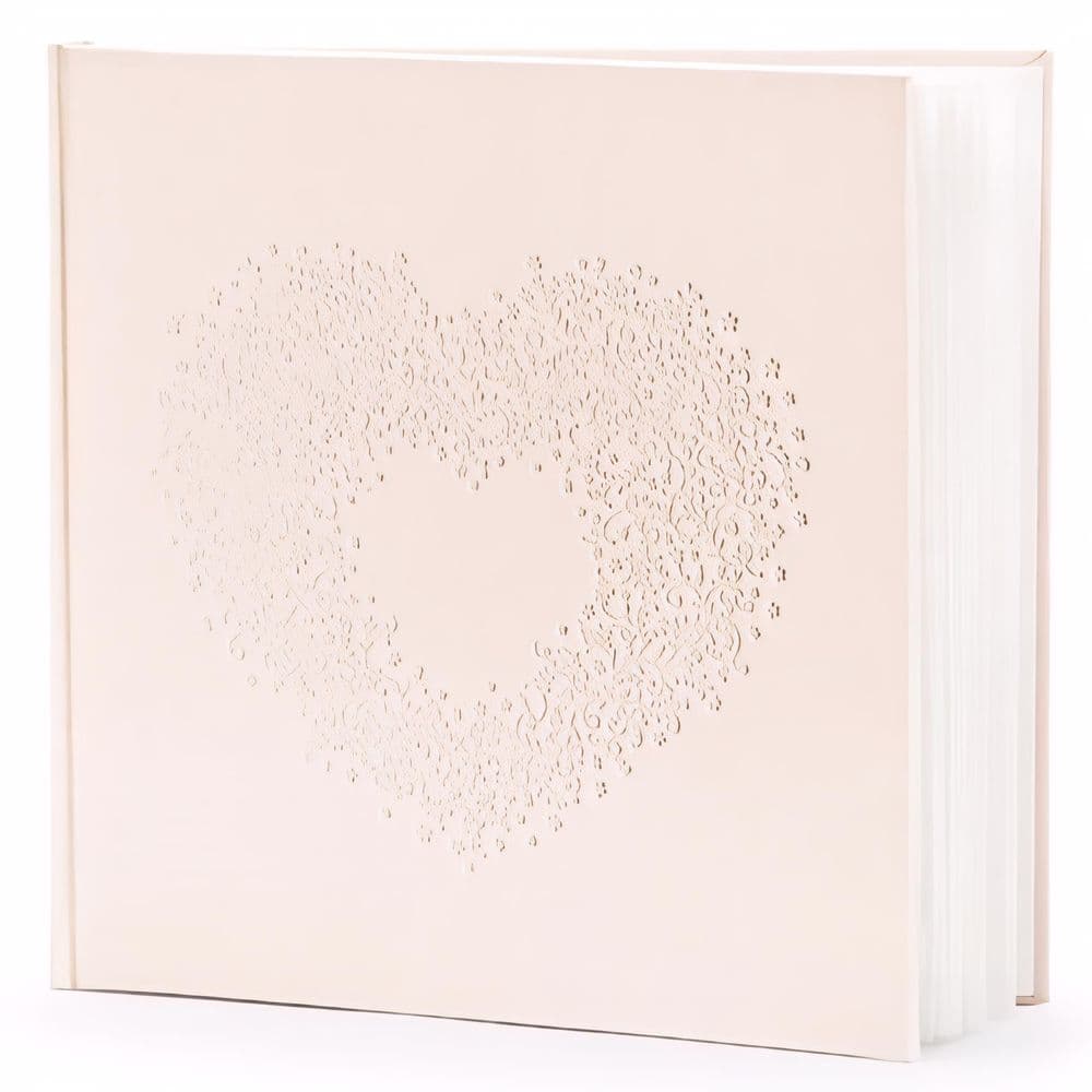 Vieraskirja - Hennon vaaleanpunainen sydän, 20.5x20.5 cm