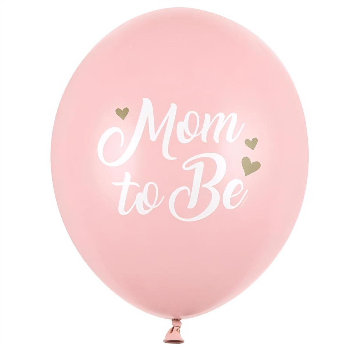 Ilmapallot - Mom to be, Vaaleanpunainen Pastelli, 30 cm, 6 kpl