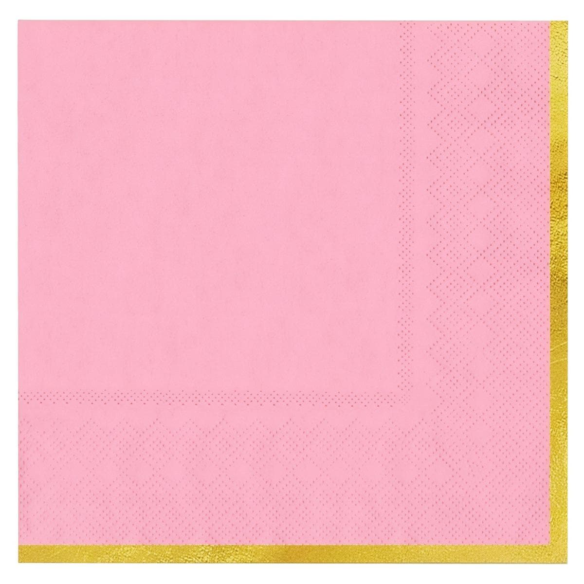 Lautasliinat - Pinkki Kultareunus, 33x33 cm, 10 kpl