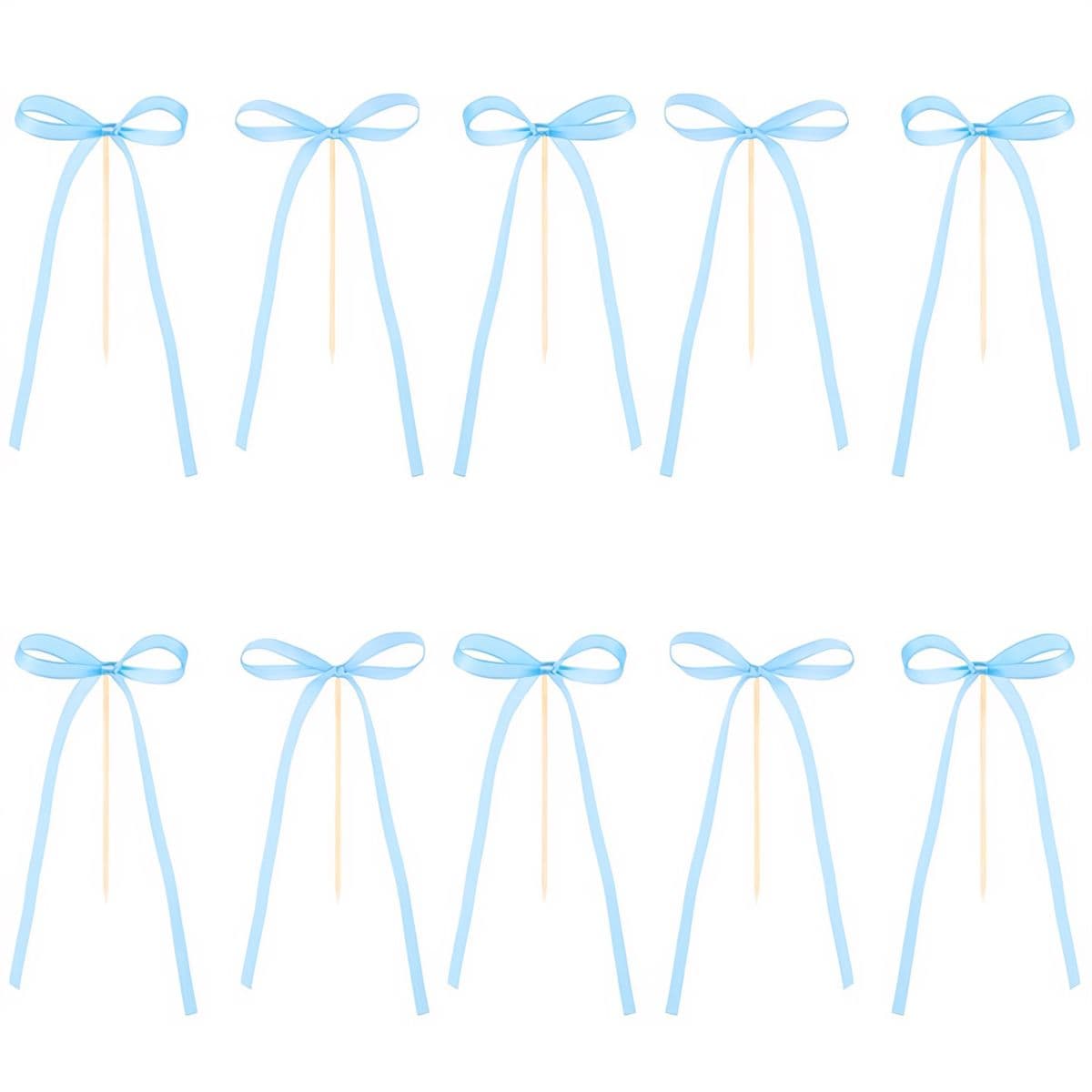 Koristetikut - Vaaleansiniset rusetit, 10 kpl