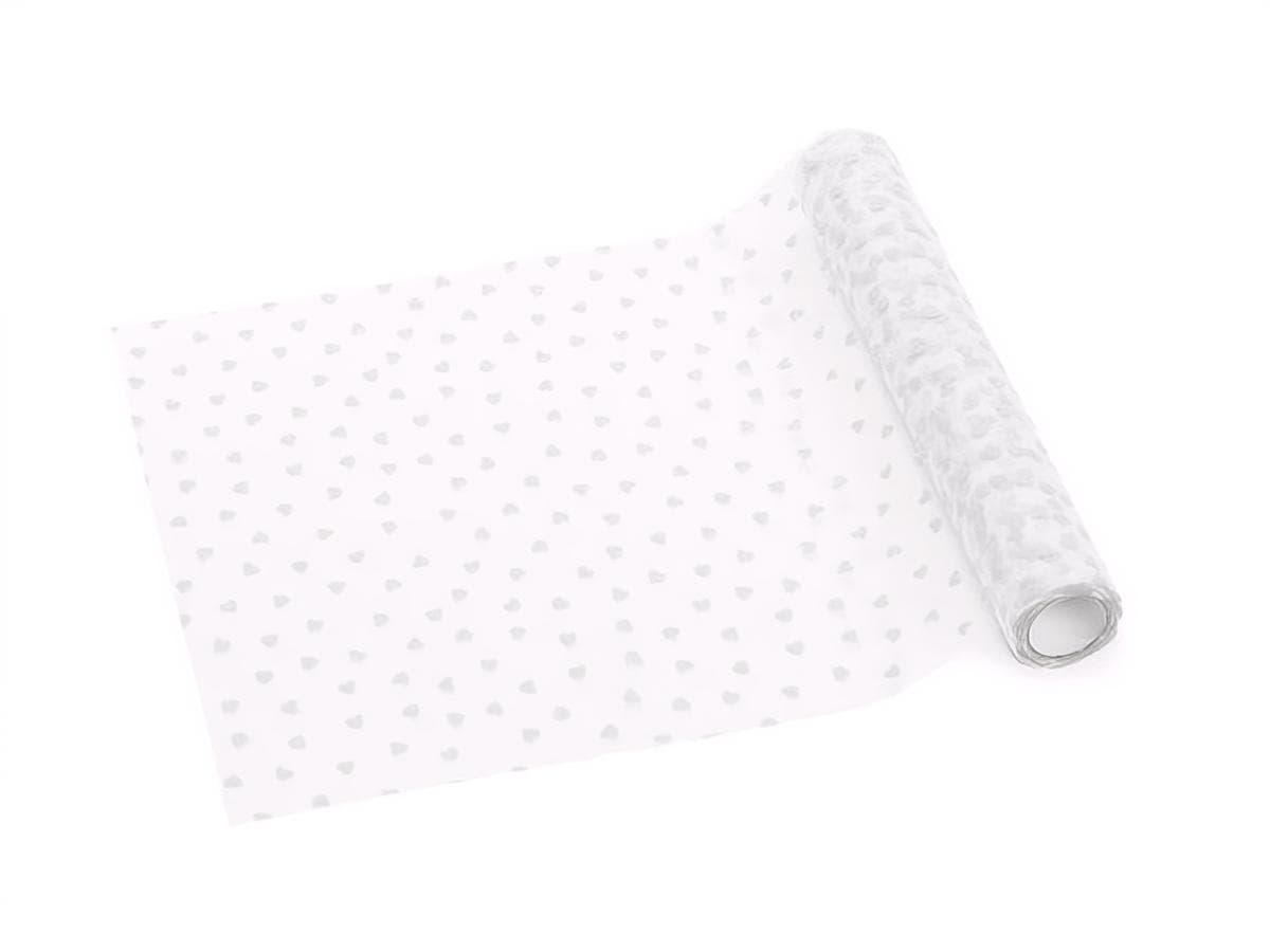 Tylli - Sydämet, Valkoinen, 36cm x 900 cm – PartyDeco