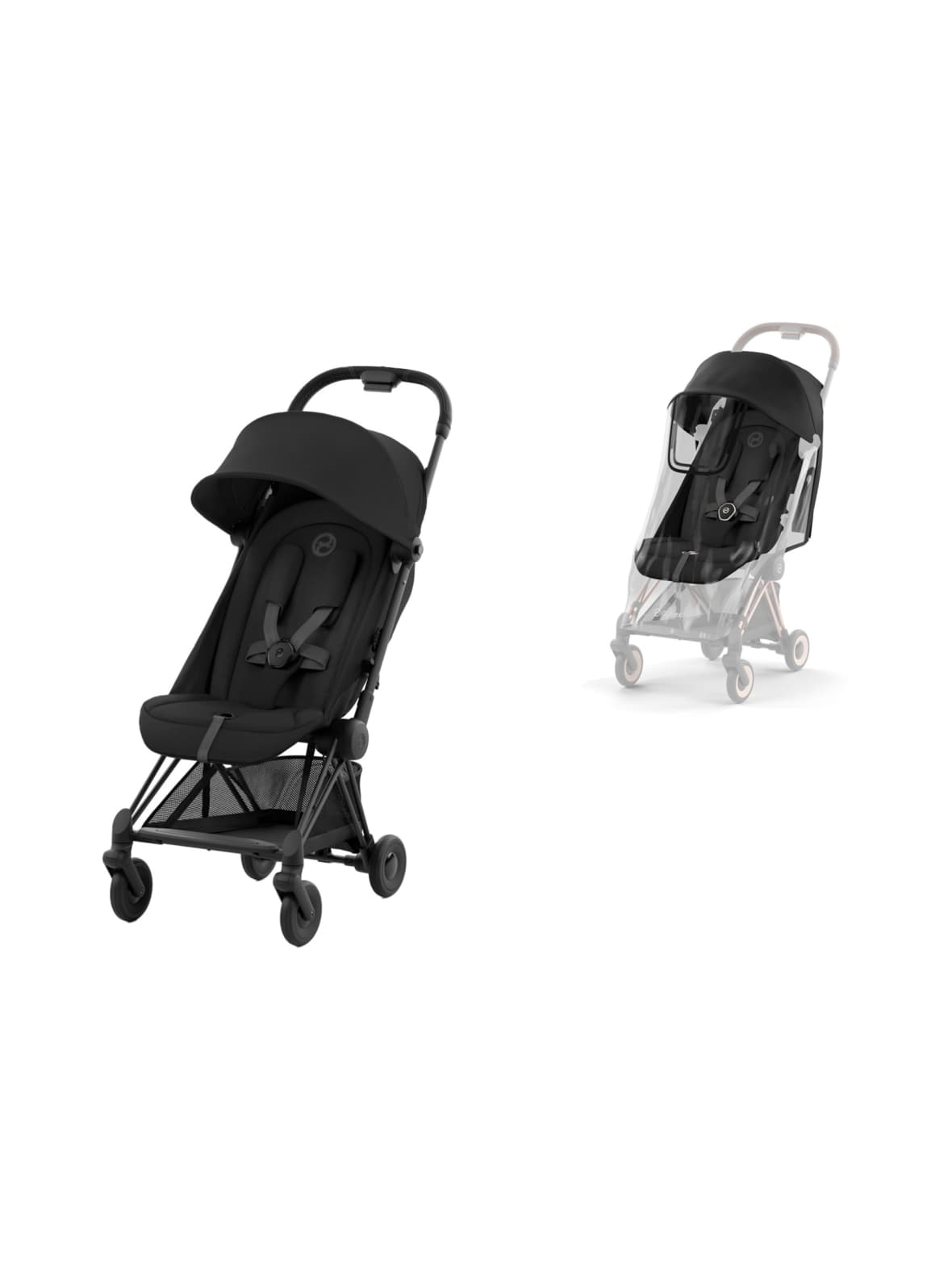 Cybex coya matkarattaat ja sadesuoja (matte black) – CYBEX