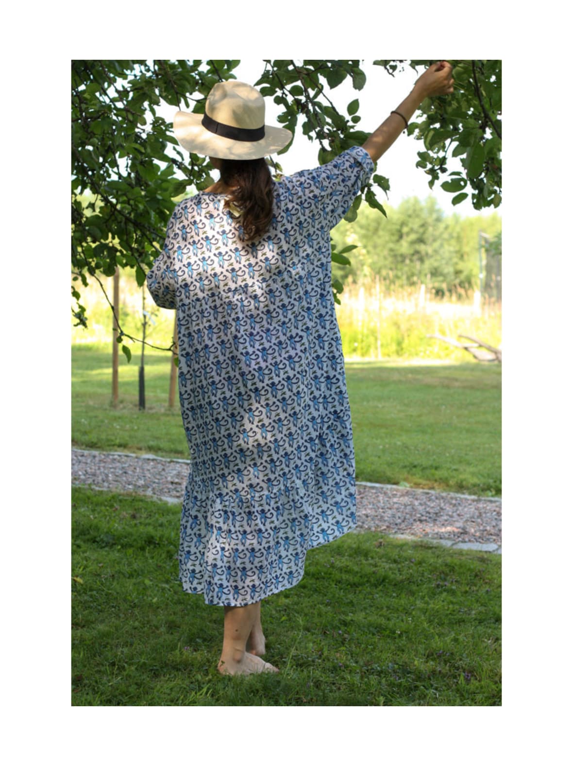 A-line dress by tikau (happy monkey, blue) – TIKAU