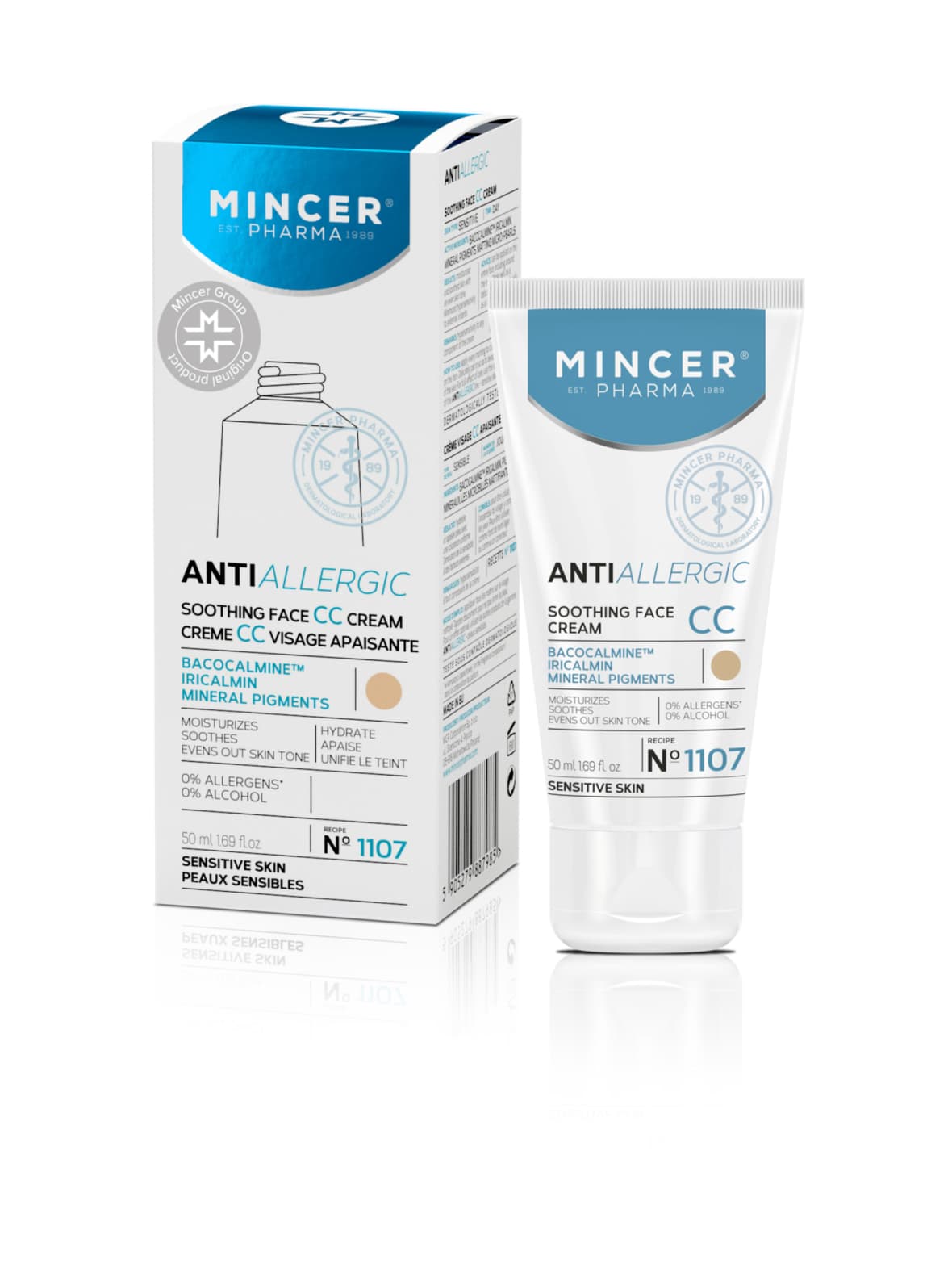 Antiallergic soothing face cc cream -sävytetty päivävoide 50ml – Mincer Pharma