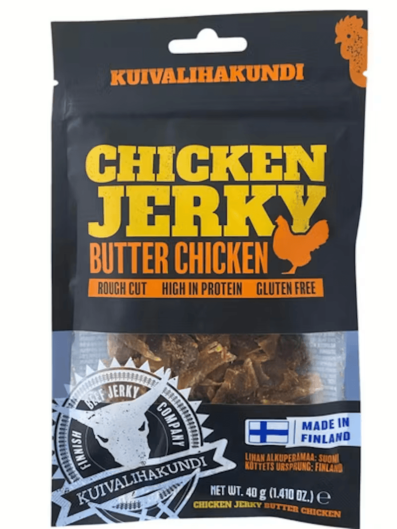 Kuivalihakundi Jerky Butter Chicken 40g retkiruoka – Kuivalihakundi