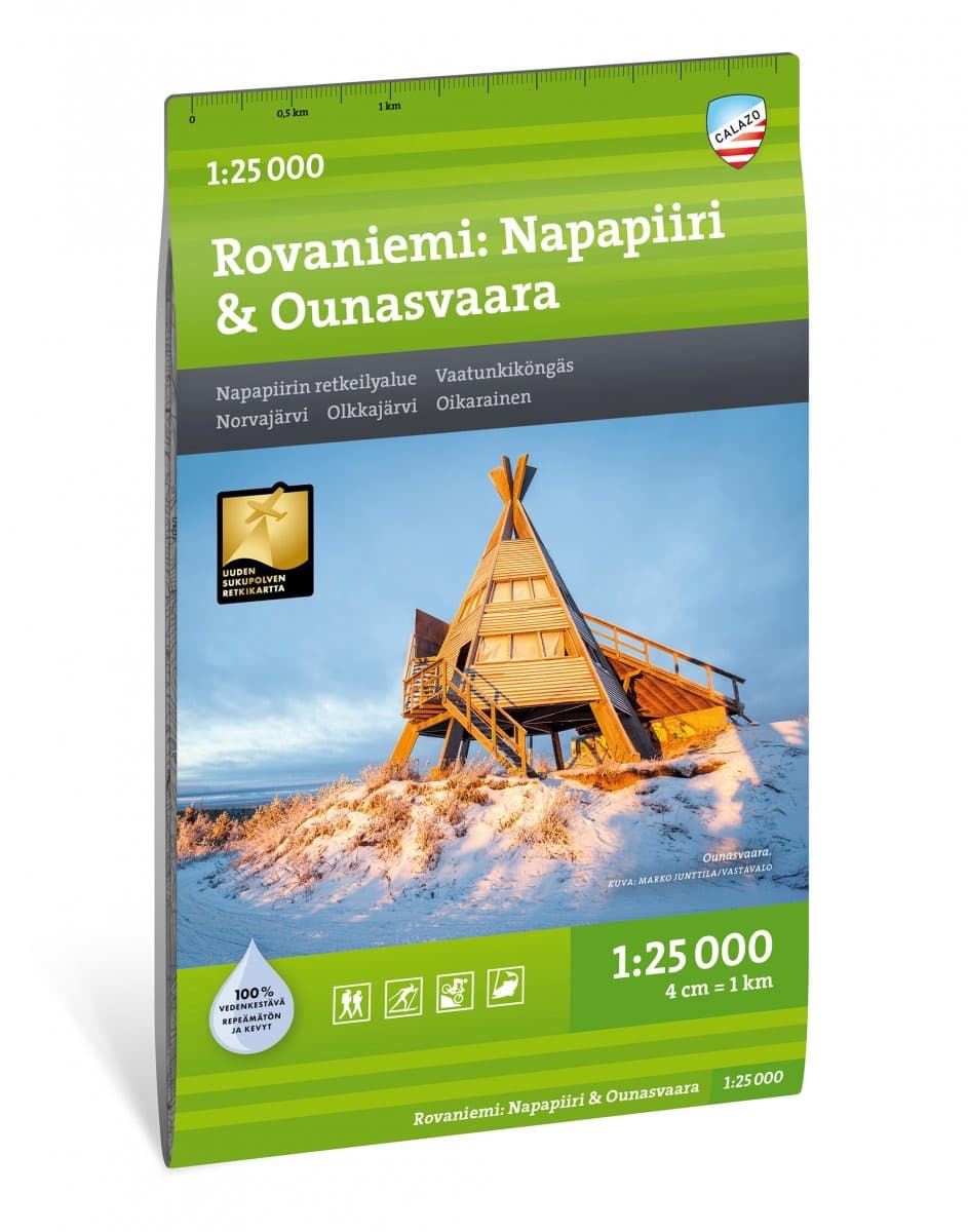 Calazo Rovaniemi: Napapiiri & Ounasvaara suomi-retkeilykartta – Calazo