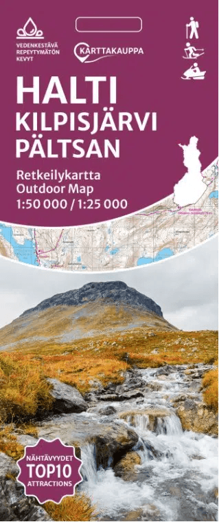Karttakauppa Kilpisjärvi Pältsan 1:50 000 / 1:25 000 retkeilykartta, suomi – Karttakauppa