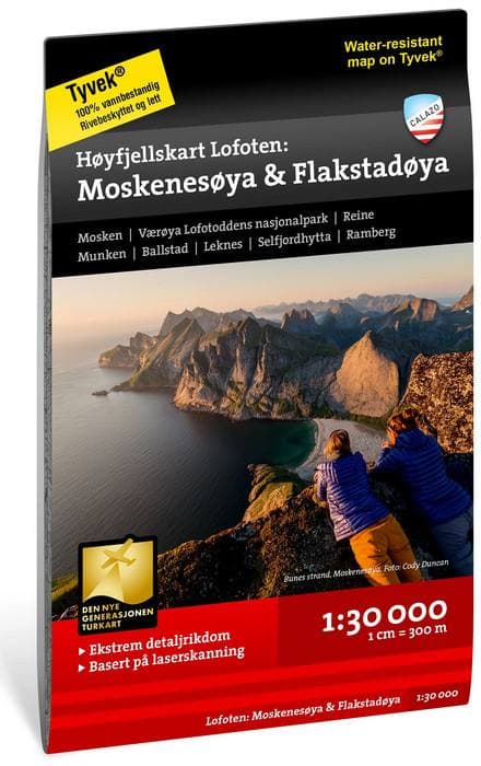 Calazo Lofoten Moskenesöya & Flakstadöya Tyvek retkeilykartta-ulkomailla – Calazo
