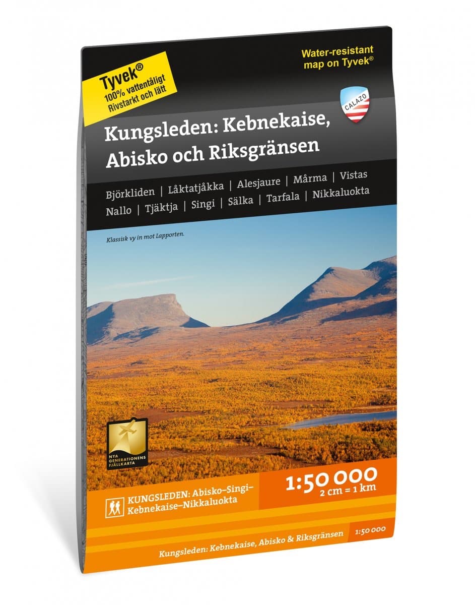 Calazo Kungsleden: Kebnekaise, Abisko och Riksgränsen. retkeilykartta – Calazo
