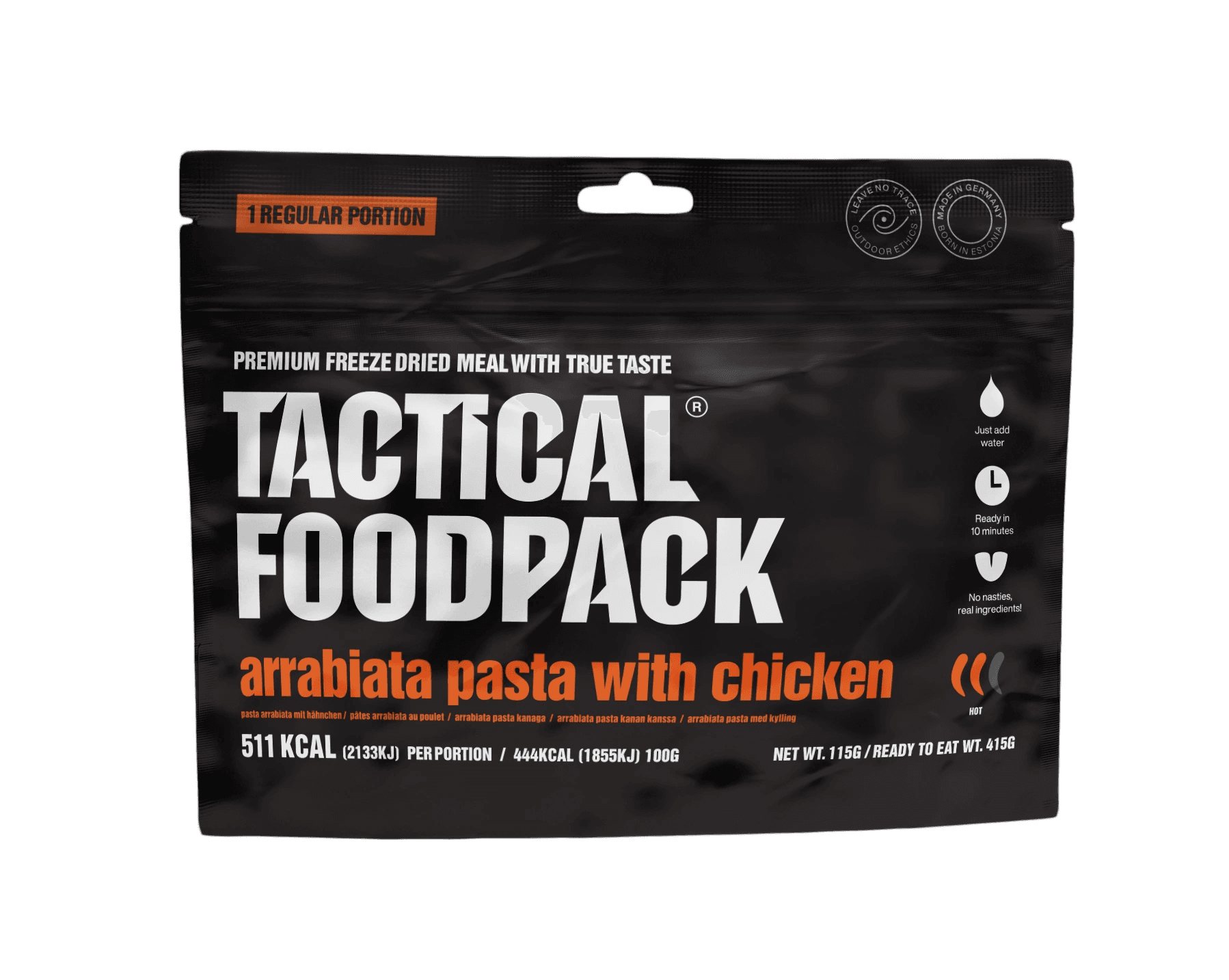Tactical Foodpack Arrabiata Pasta With Chicken annos – Tactical Foodpack