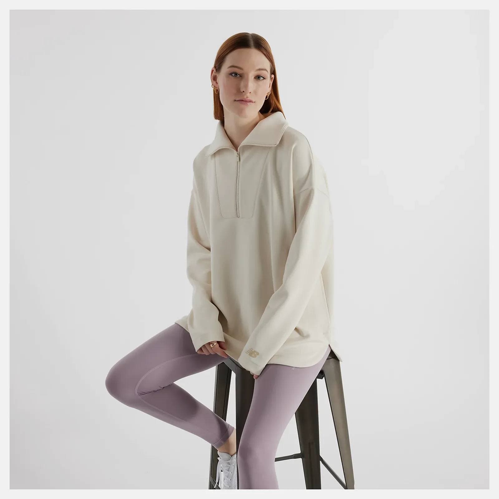 New Balance Women's Tech Knit Oversized Half Zip naisten välikerrospaita – New Balance