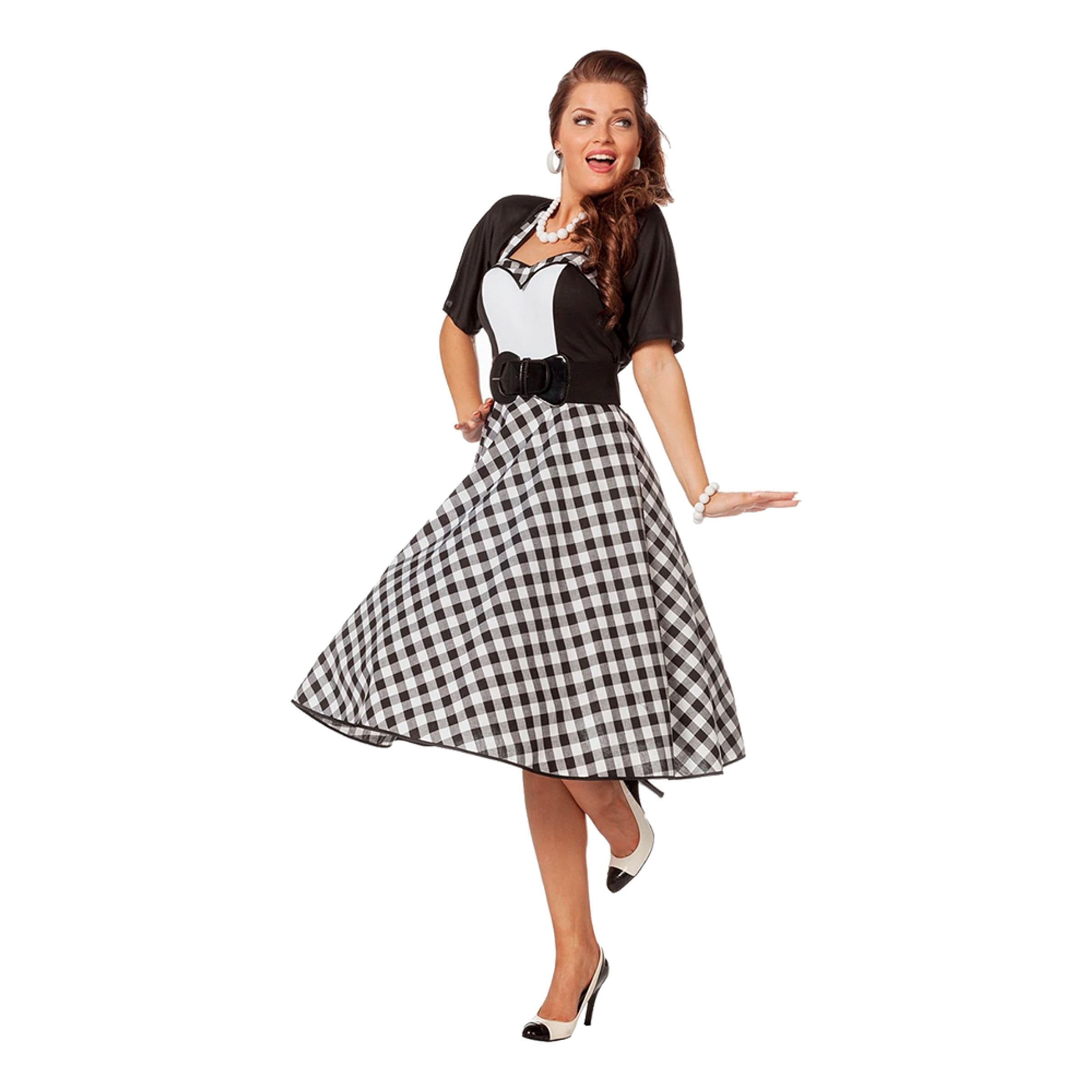 50-luku Morsian Musta/Valkoinen Naamiaisasu - Small – Wilbers & Wilbers