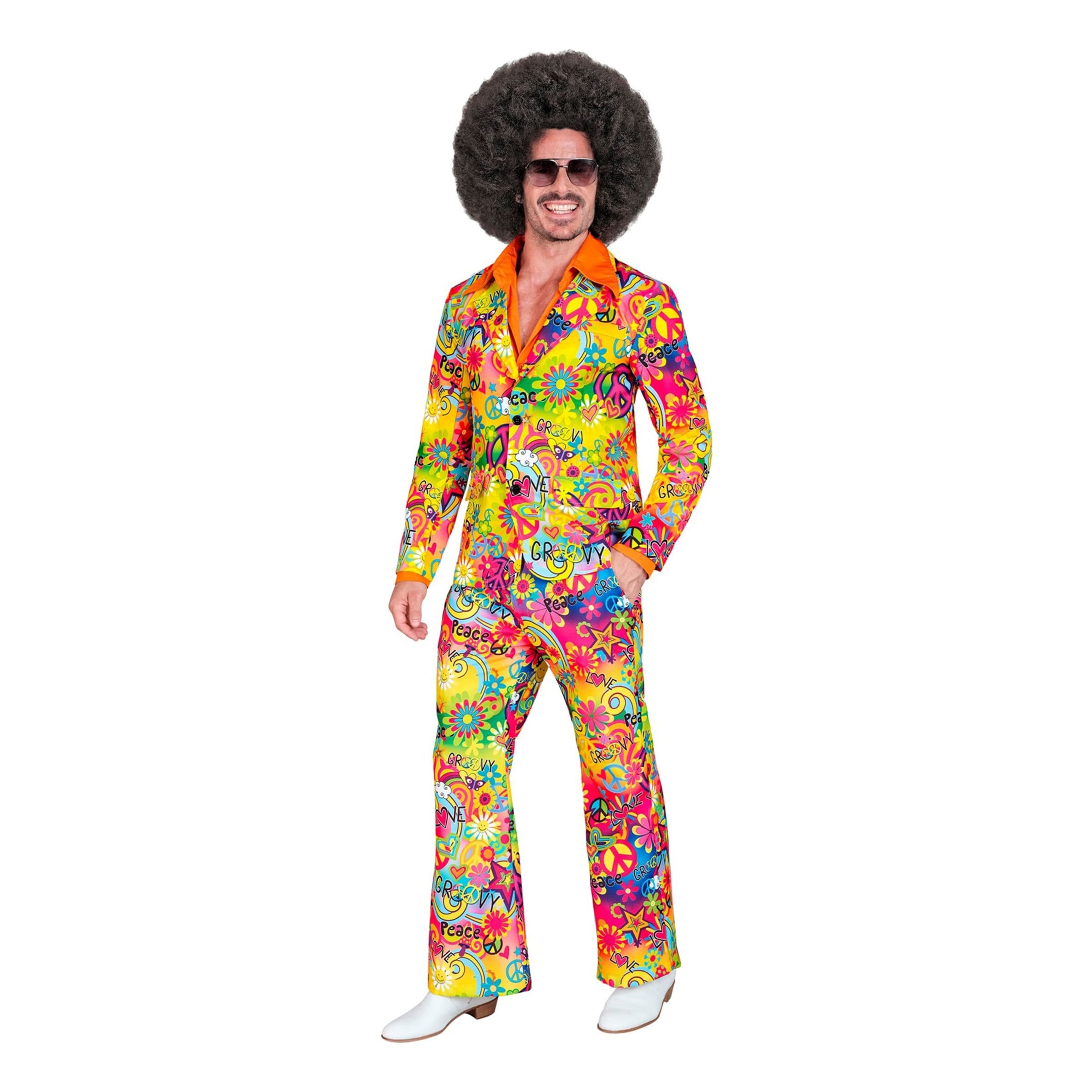 60-luvun Flower Power Puku Naamiaisasu - XX-Large – Widmann