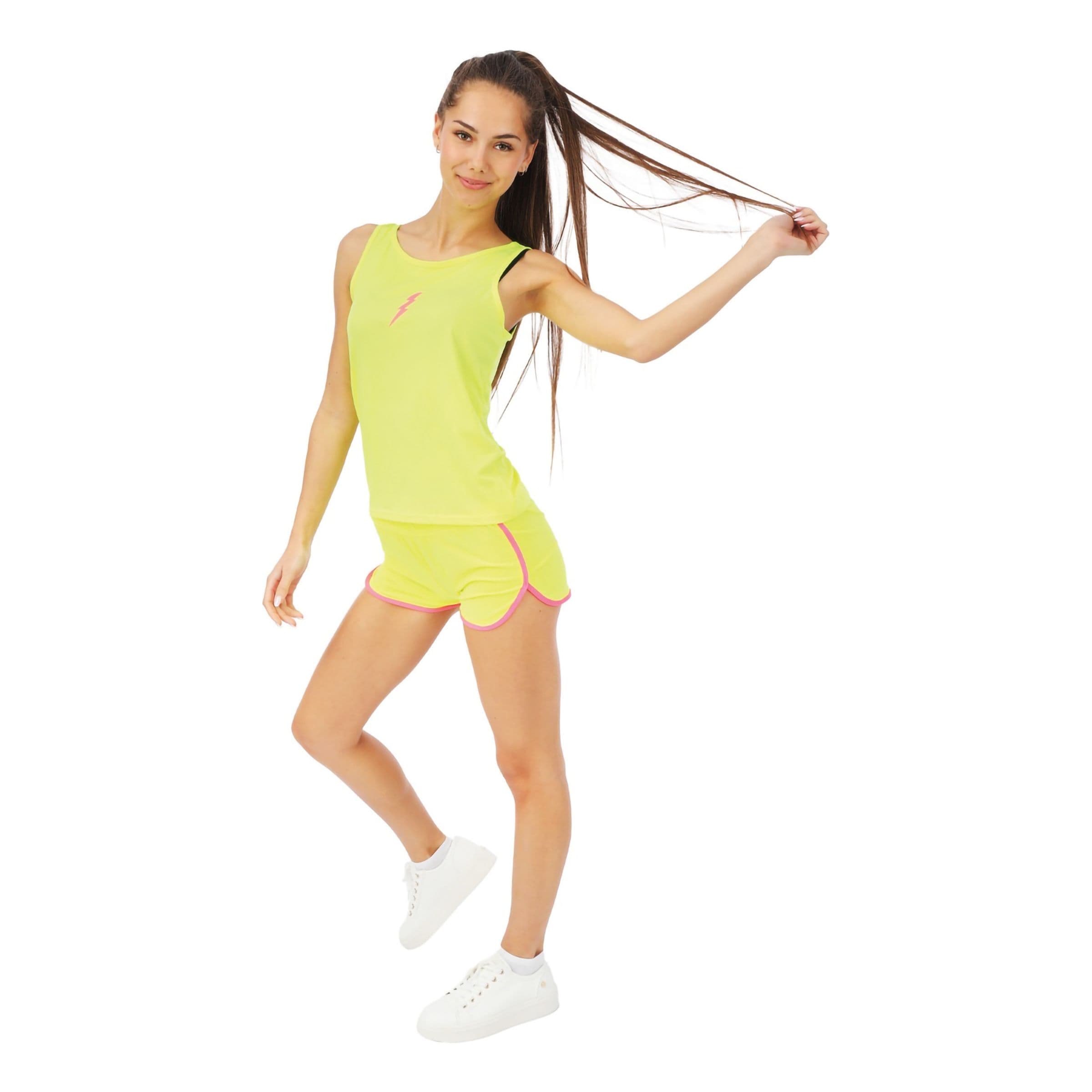 80-luvun Aerobicin Keltainen Naamiaisasu - Small/Medium – Ptit Clown