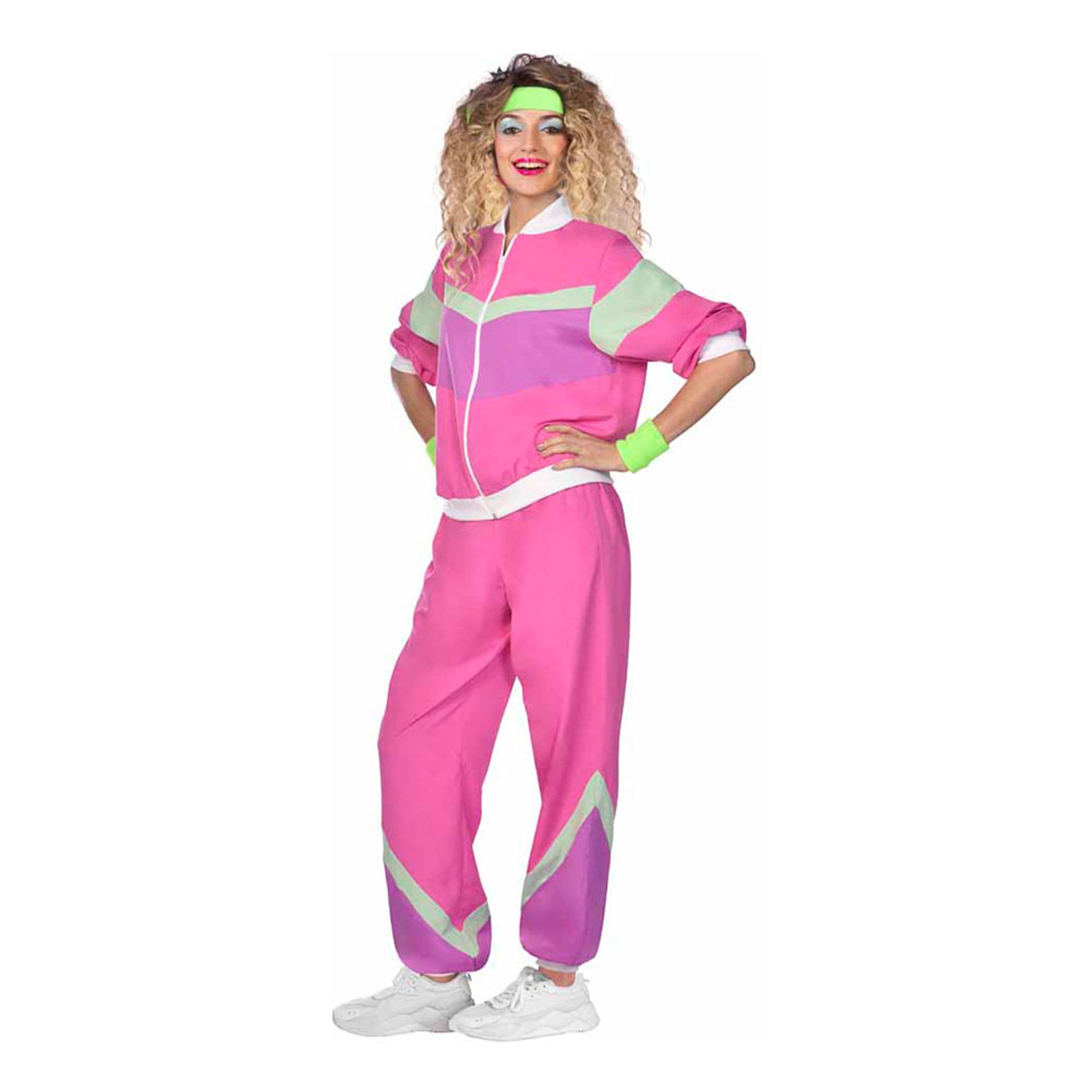 80-luvun Verryttelypuku Pinkki Naamiaisasu - Large – Riethmüller