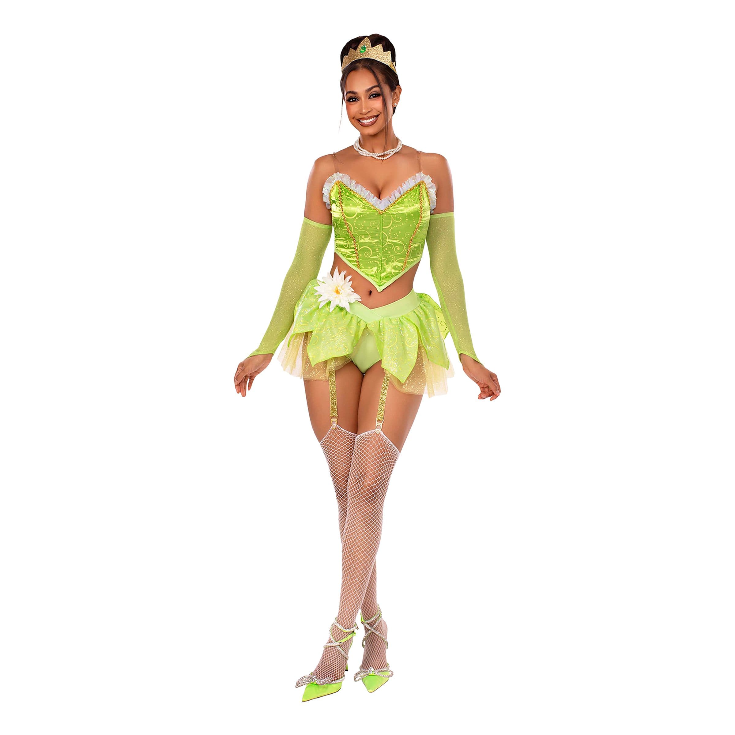 Vihreä Deluxe Keijukuningattaren Naamiaisasu - Medium – Leg Avenue
