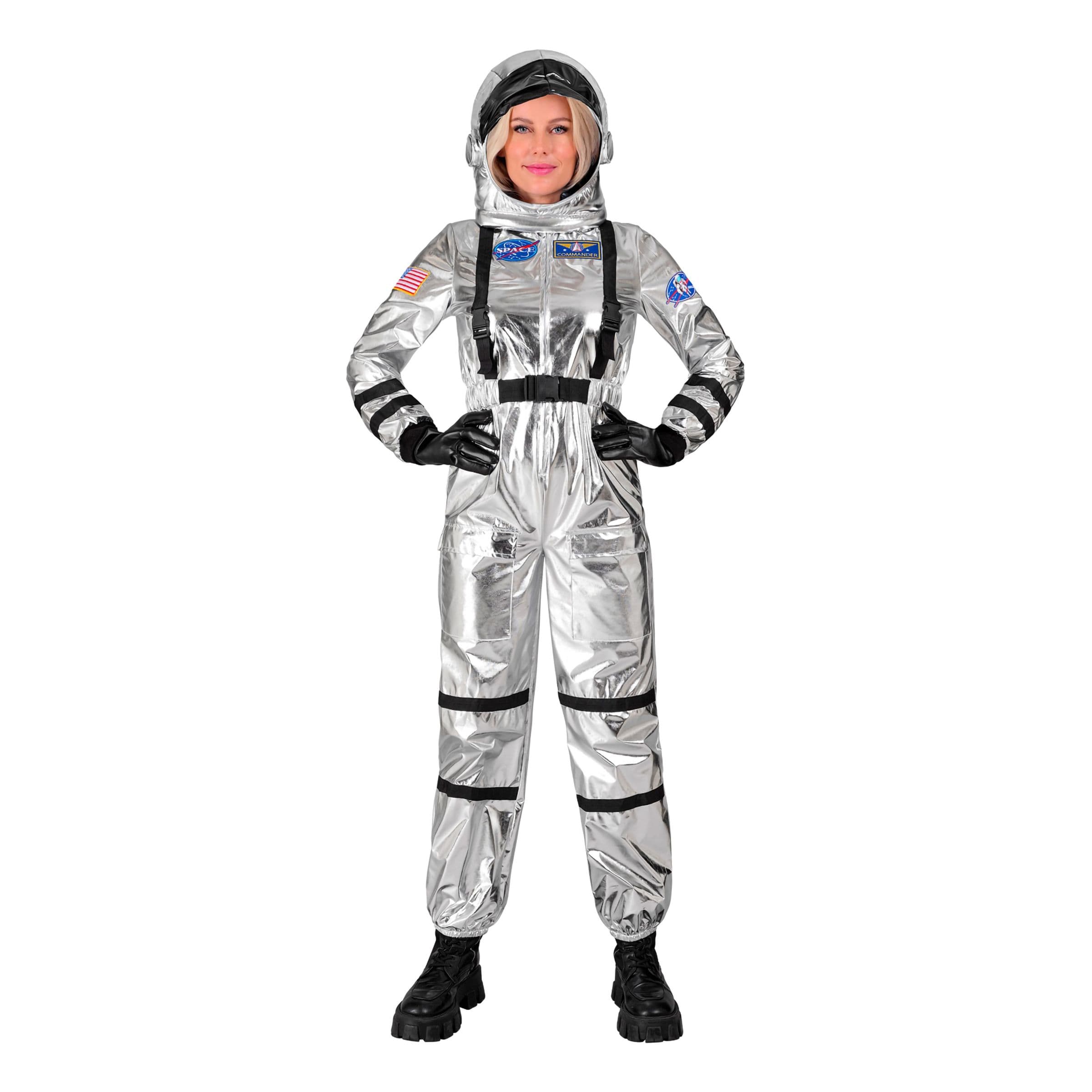 Astronauttihopea Metallic Naisten Naamiaisasu - X-Large – Widmann