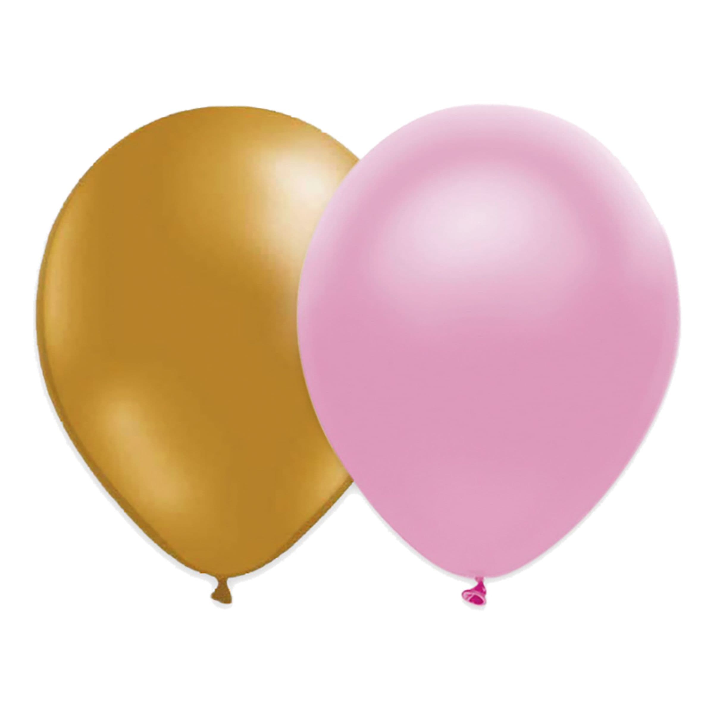 Ilmapalloyhdistelmä Kultainen/helakka Vaaleanpunainen Metalli - 10-pakkaus – Ballongkungen