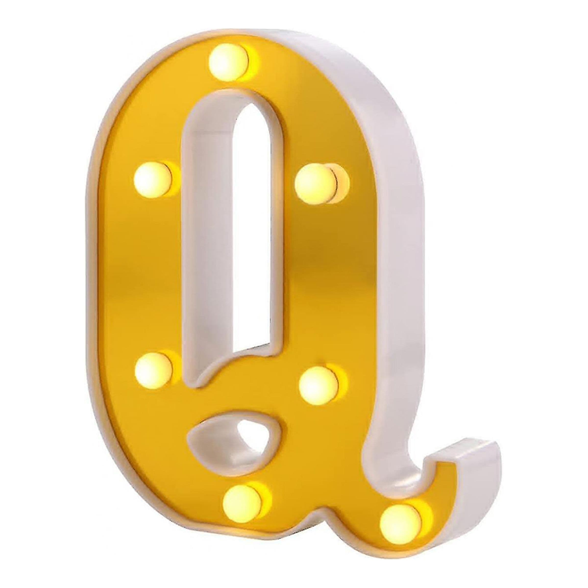 Kirjain Kulta LED-valolla - Kirjain Q – Catsson