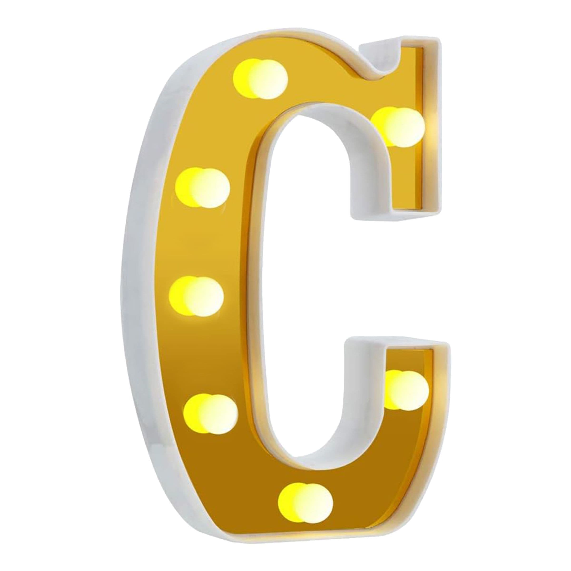 Kirjain Kulta LED-valolla - Kirjain C – Catsson