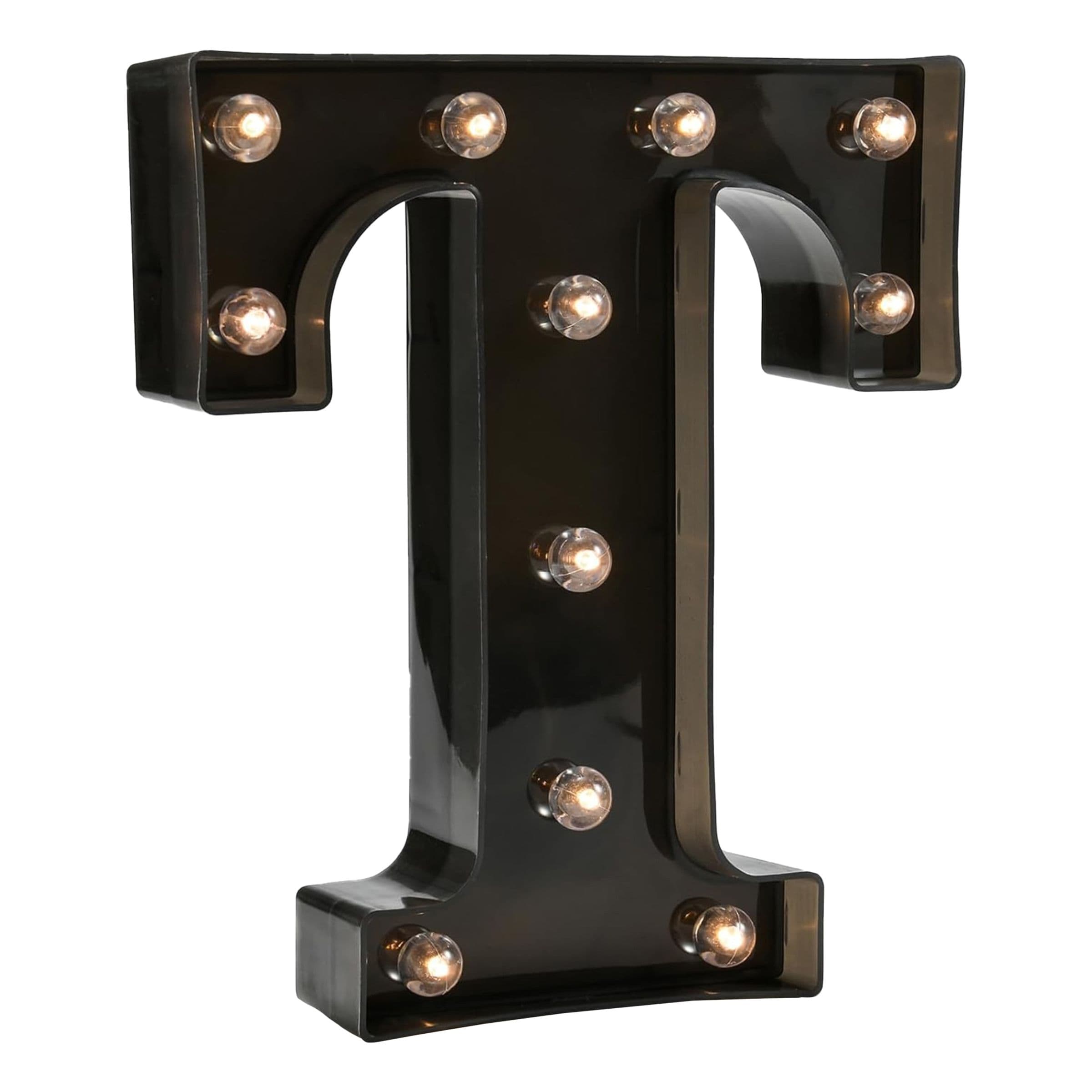 Musta Kirjain LED-valaistuksella - Kirjain T – Catsson