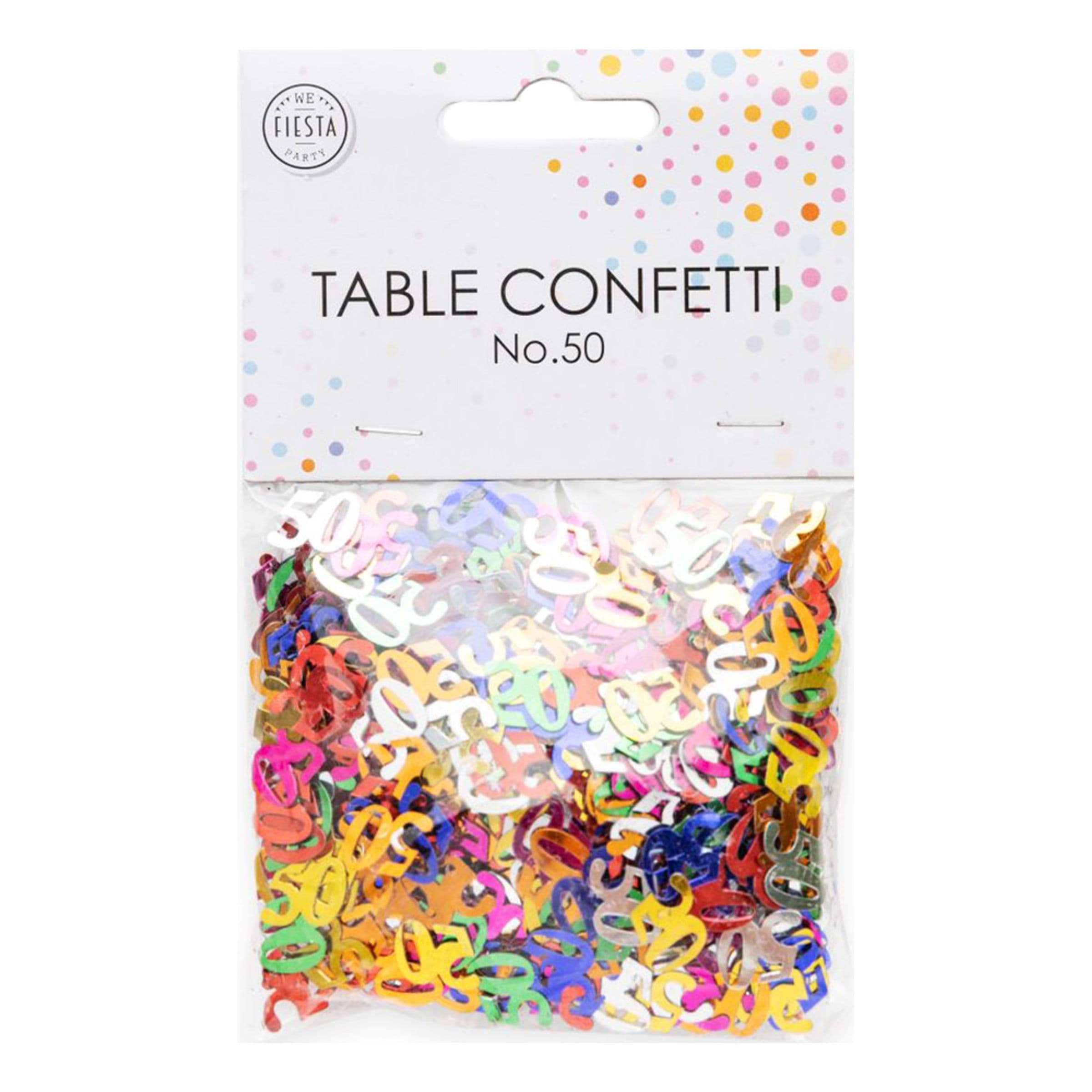 Pöytäkonfetti Numero Värisekoitus Metallic - Numero 50 – Globos Europe