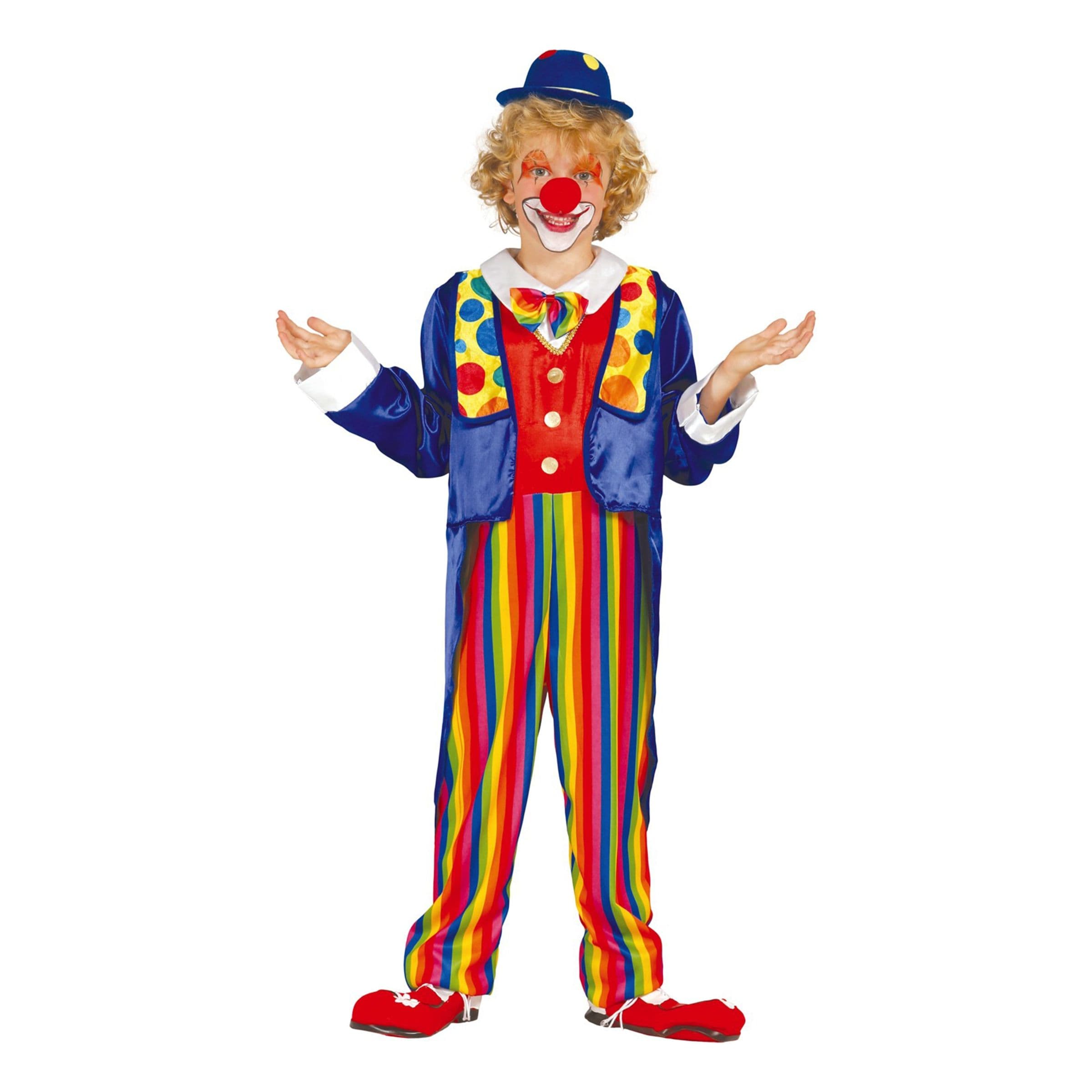 Clown Overall Lasten Naamiaisasu - X-Small – Fiestas Guirca