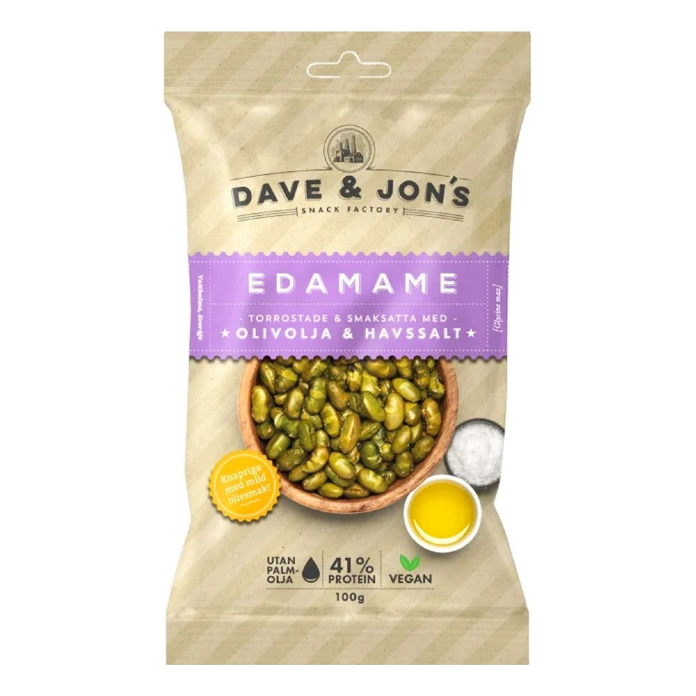 Dave & Jon's Paahdetut Edamame-pavut Oliiviöljy & Merisuola - 100 g – Coopers Candy