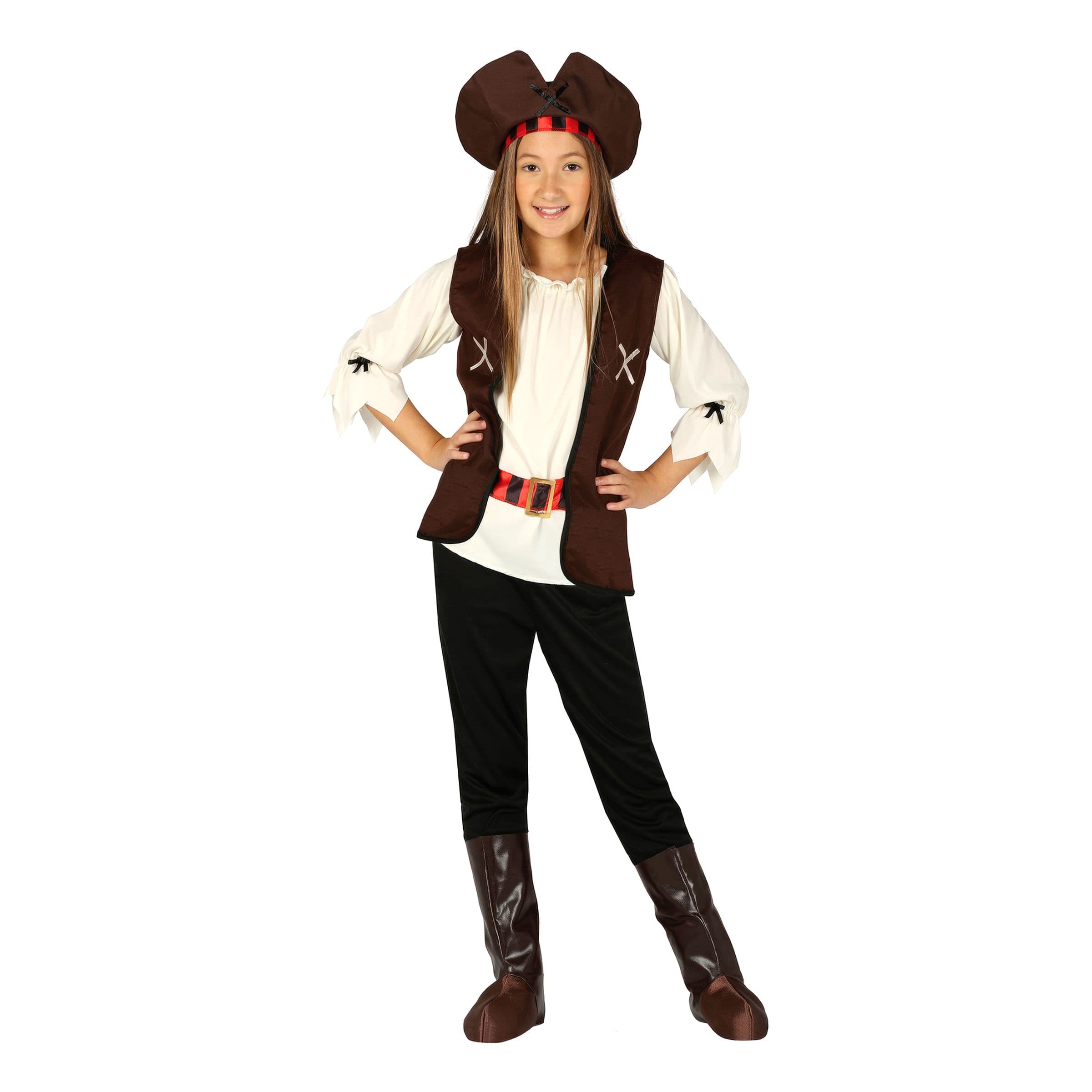 Seitsemän Meren Merirosvo Tyttöjen Naamiaisasu - Medium – Fiestas Guirca