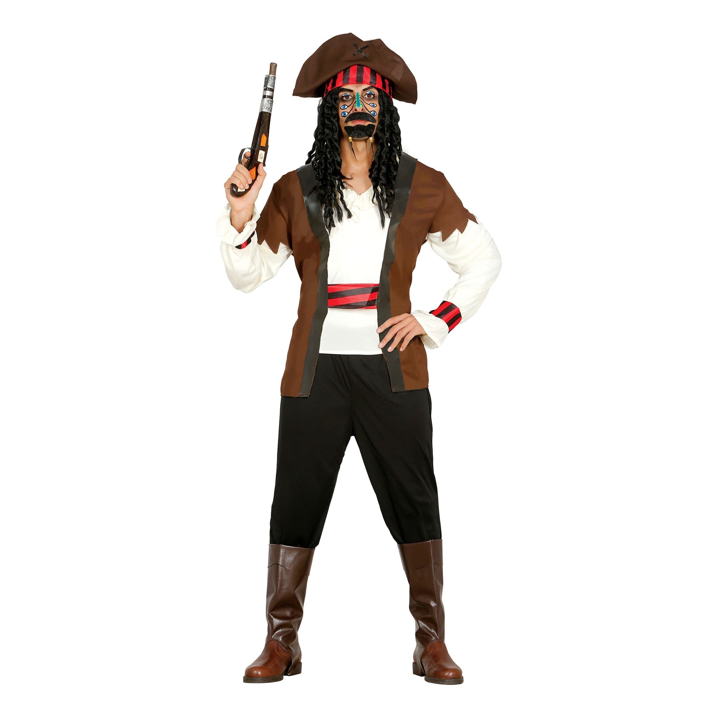 Seitsemän Meren Merirosvo Miesten Naamiaisasu - Large – Fiestas Guirca