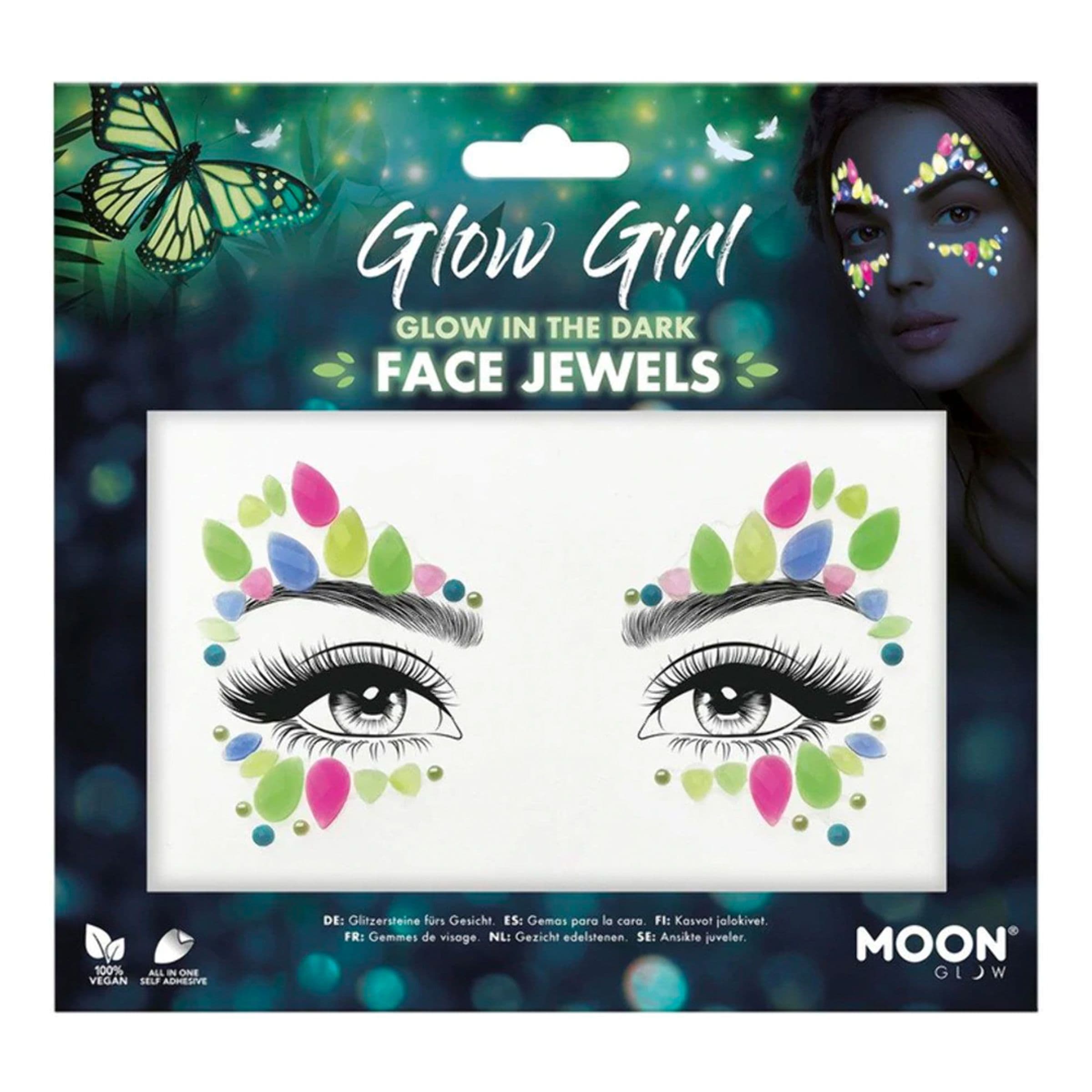 Face Jewels Glow in the Dark Glow Girl – Smiffys