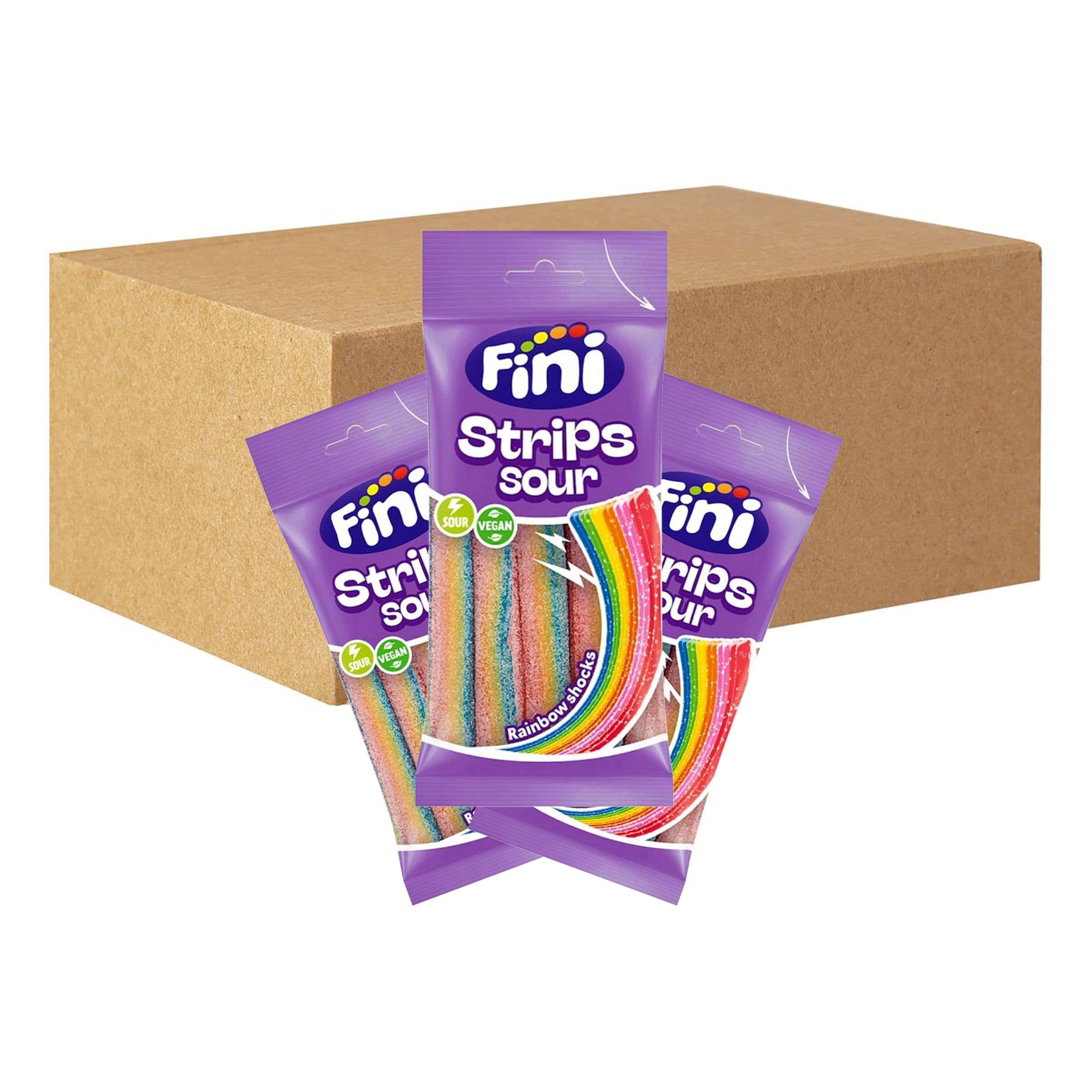 Fini Sura Sateenkaarinauhat Suurpakkaus - 12 x 75 g – ERT Godis Bulk