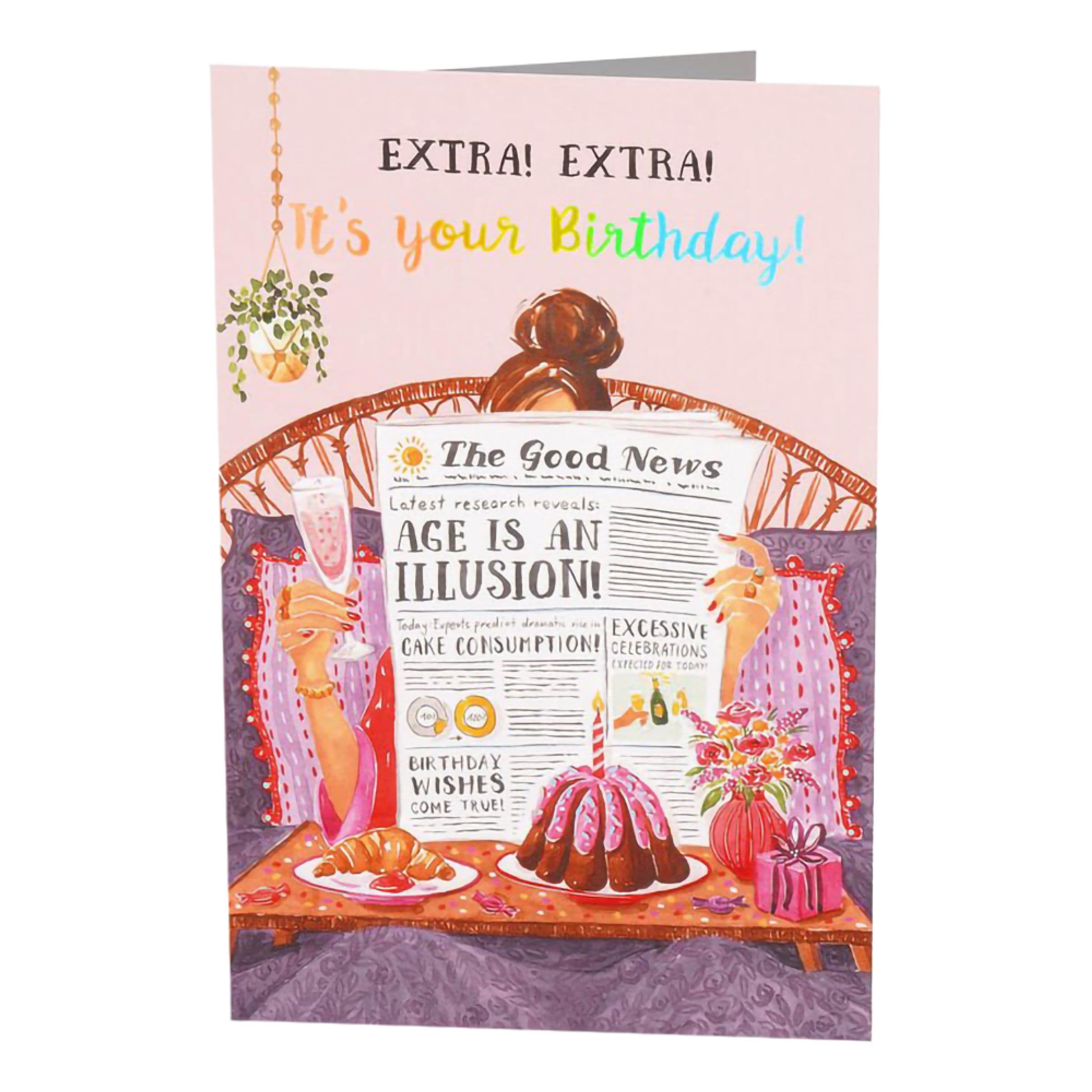 Syntymäpäiväkortti Birthday Newspaper – KIDEK