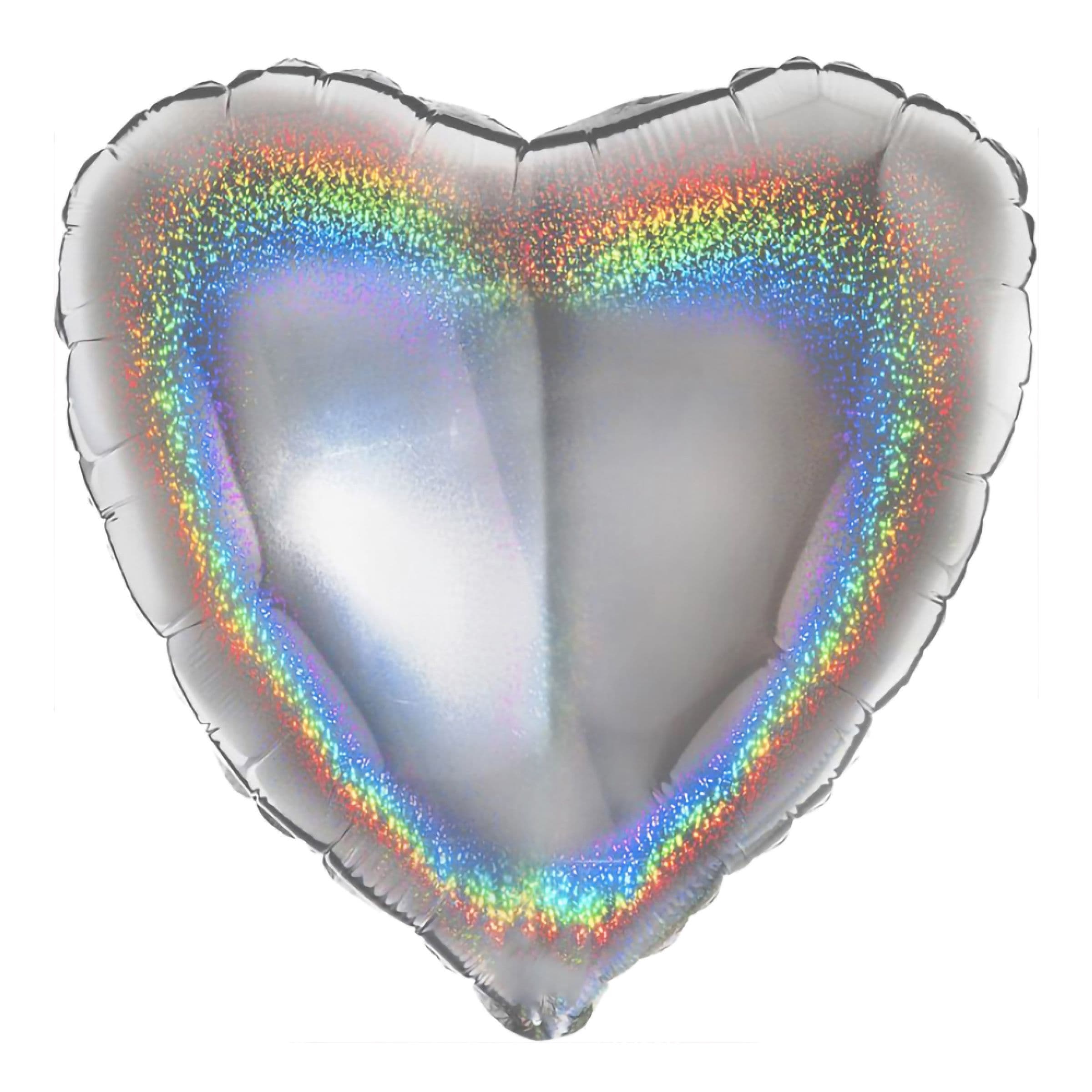 Folioilmapallo Sydän Glitter Hopea - 91 cm – Ballongkungen