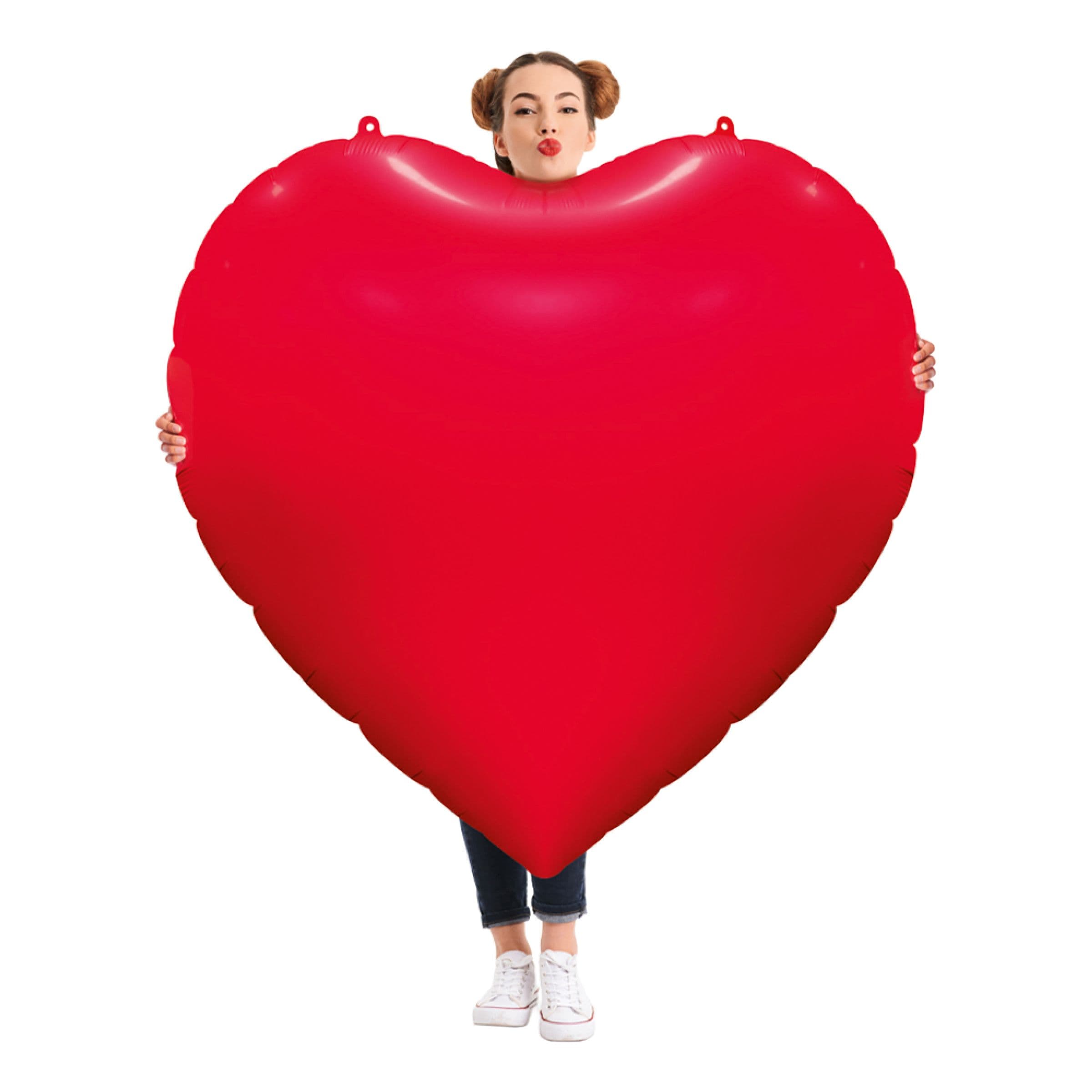 Sydänmuotoinen XXL Folioilmapallo Punainen – Globos Europe