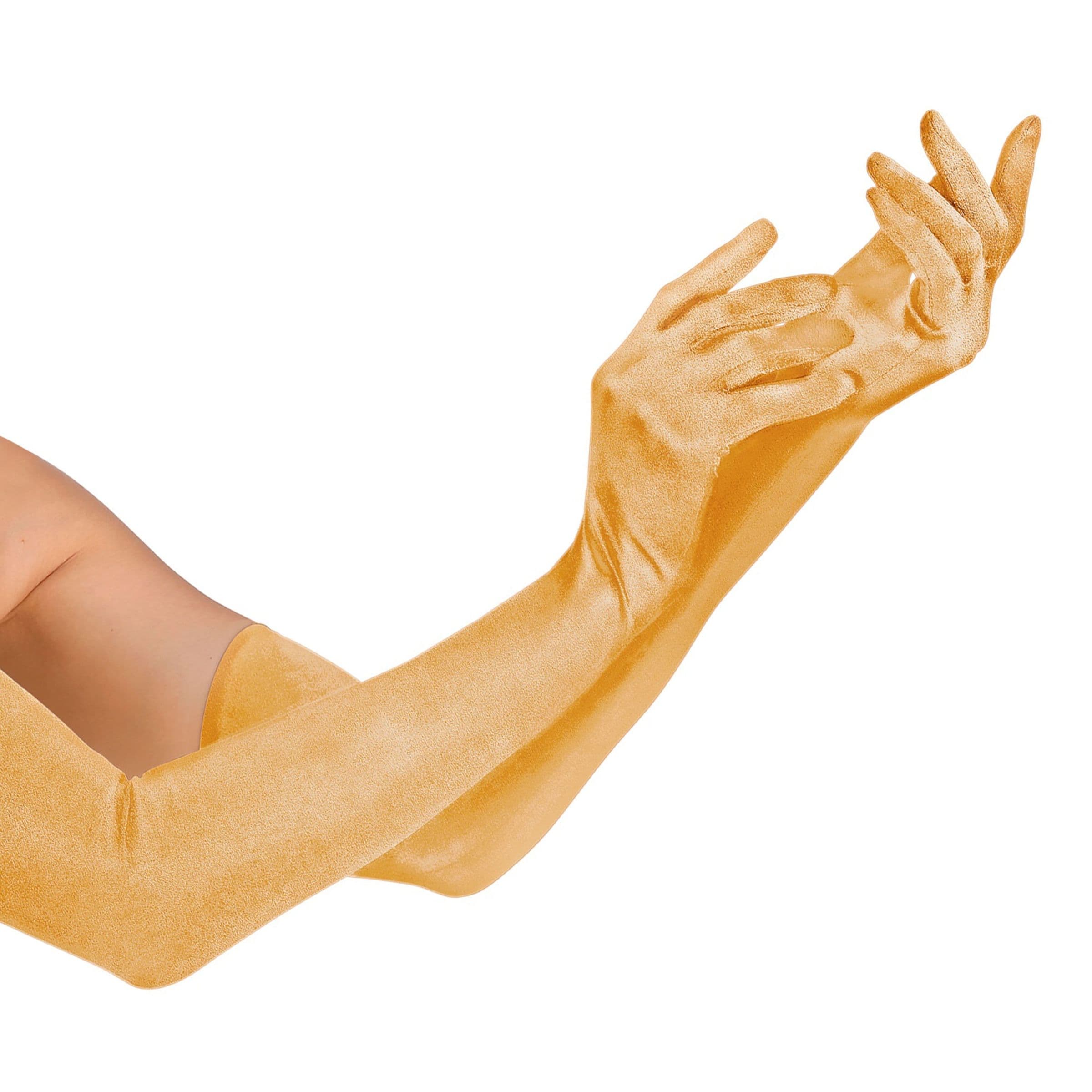 Kultaiset Satiinikäsineet Extra Pitkät - One size – Widmann