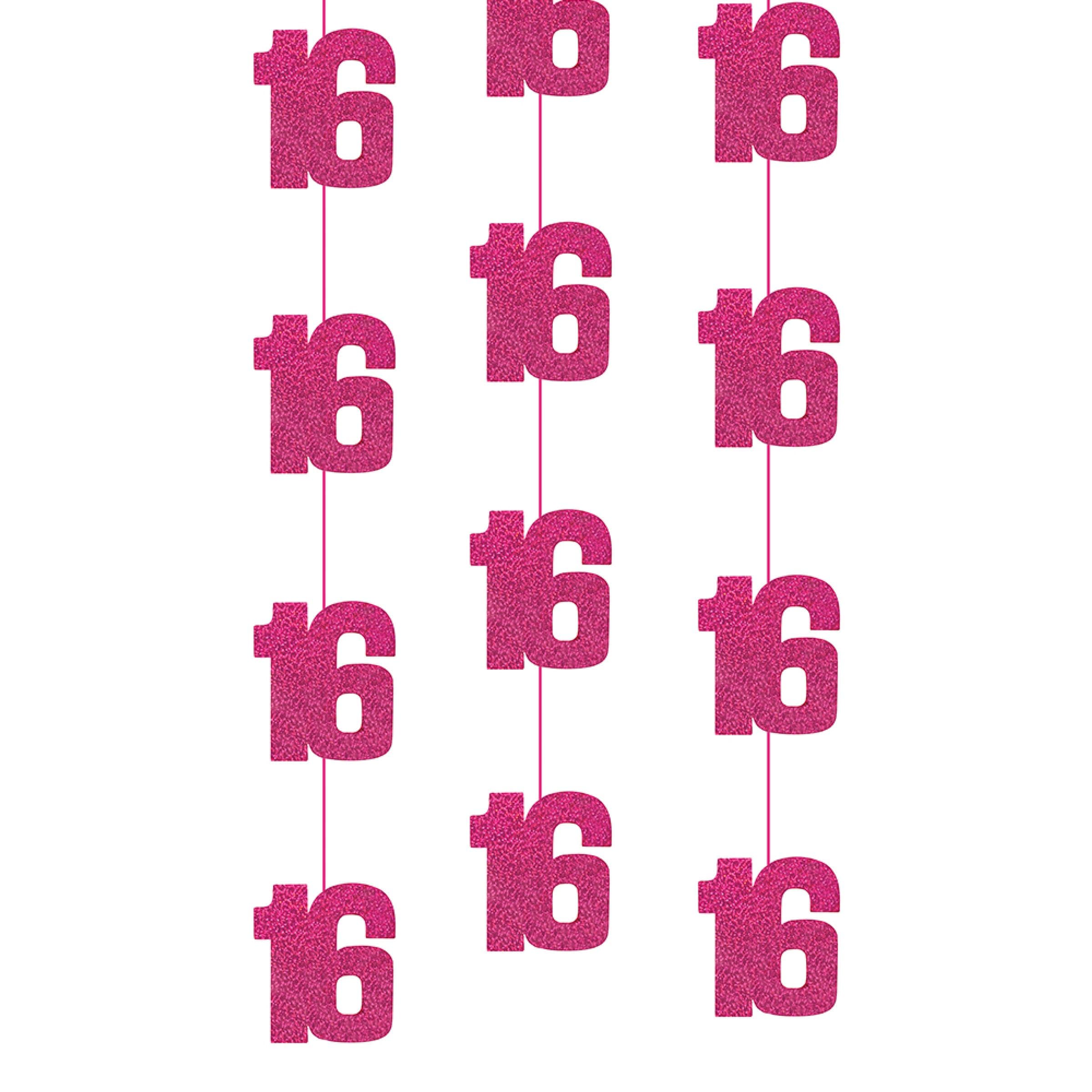 Riippuvat Koristeet 16 Vaaleanpunainen - 6-pakkaus – Unique Party
